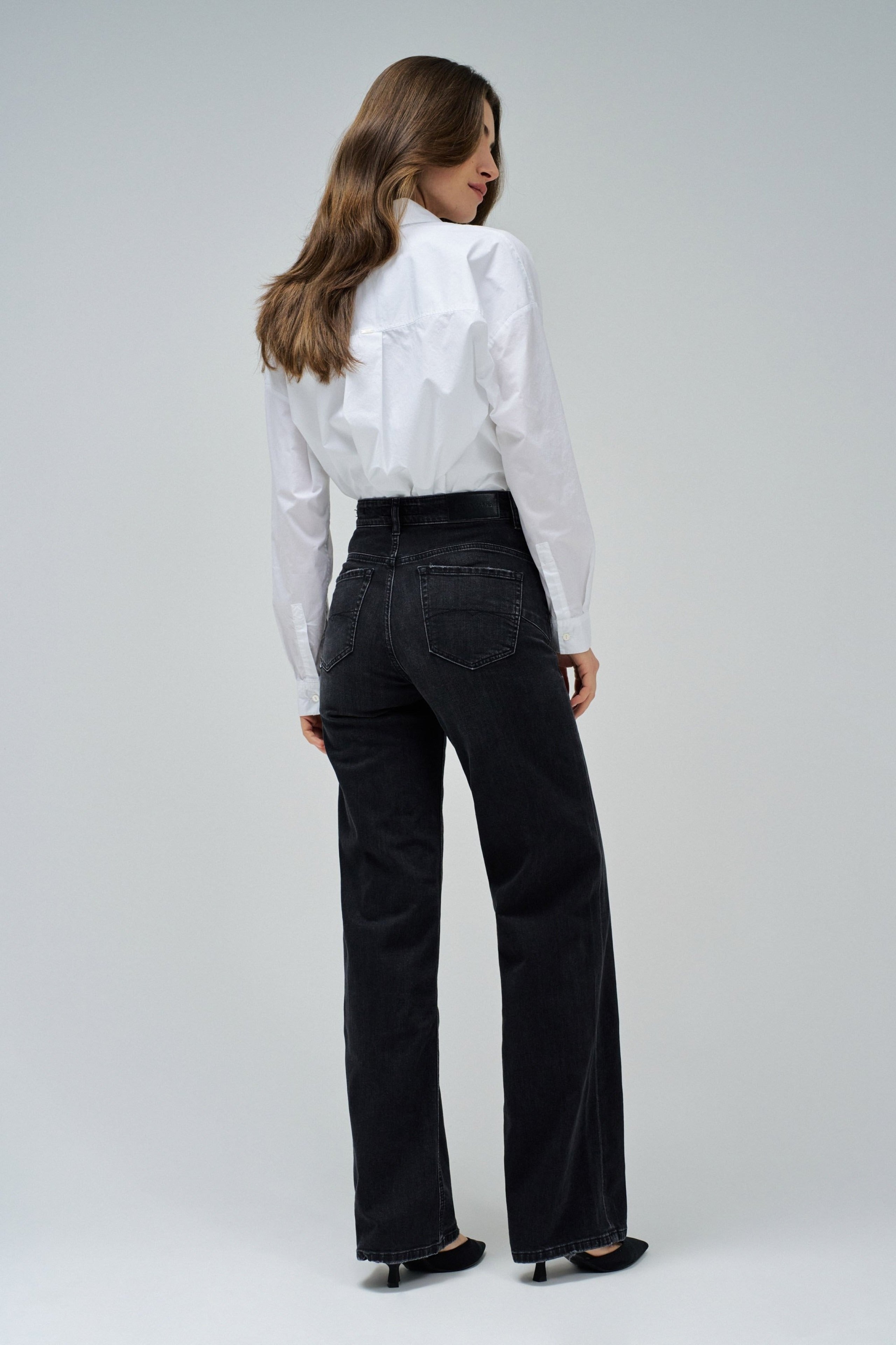 Faith Wide en jean noir Salsa Jeans