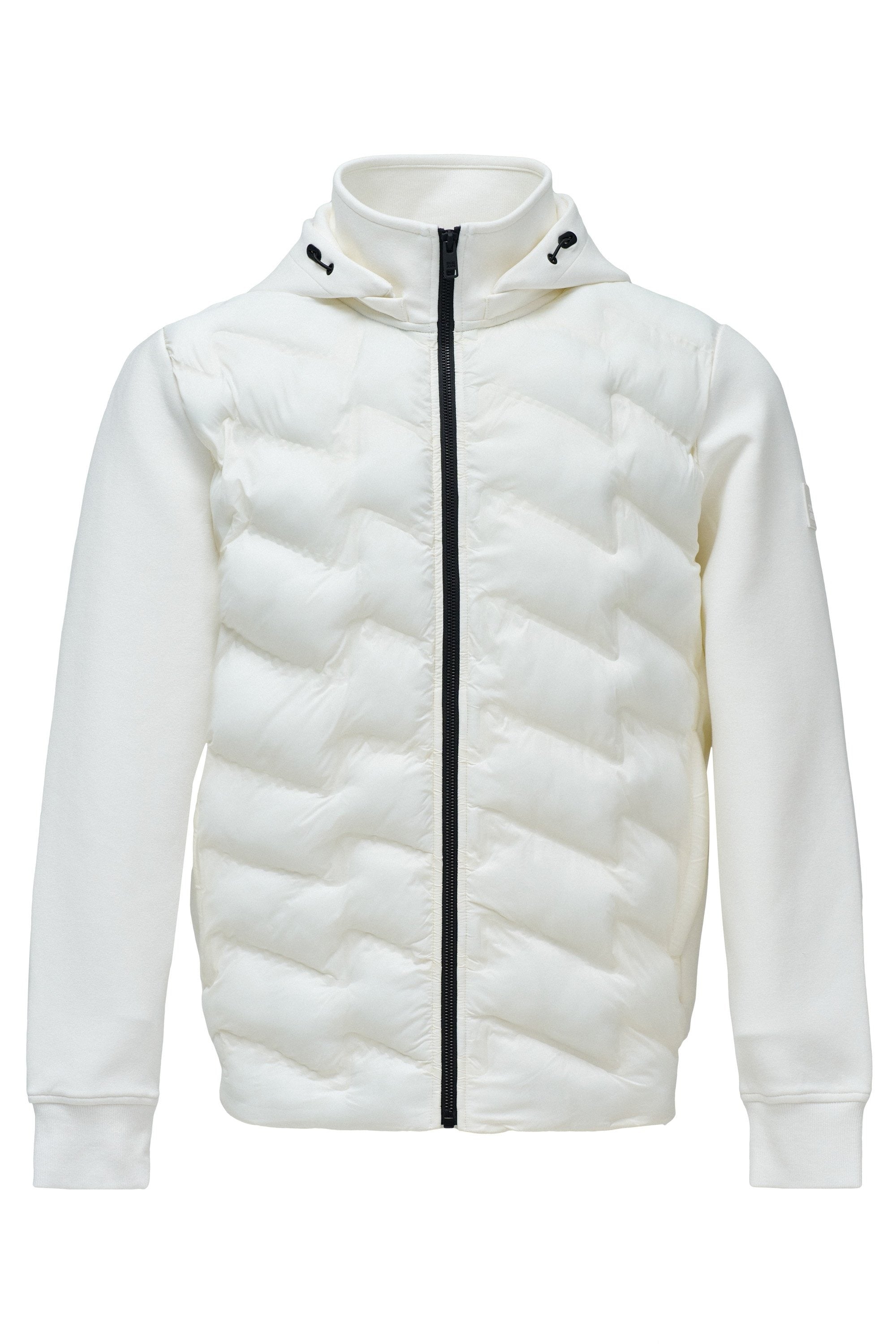 Zip-Thru Padded Jumper Hoodie in Light Pearl V2 Vestes Salsa Jeans