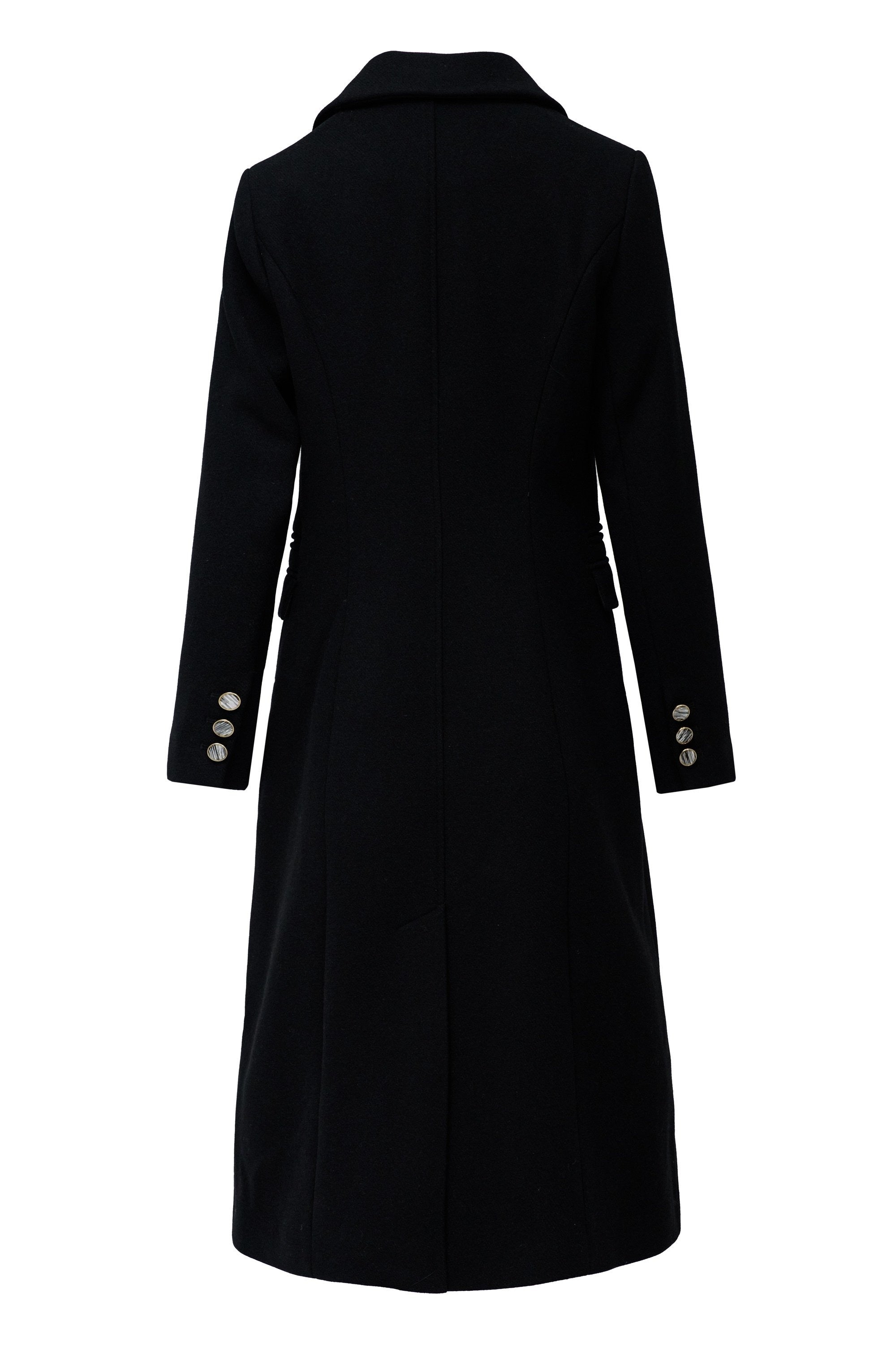Wool Coat With Faux Fur Collar in Black Vestes Salsa Jeans
