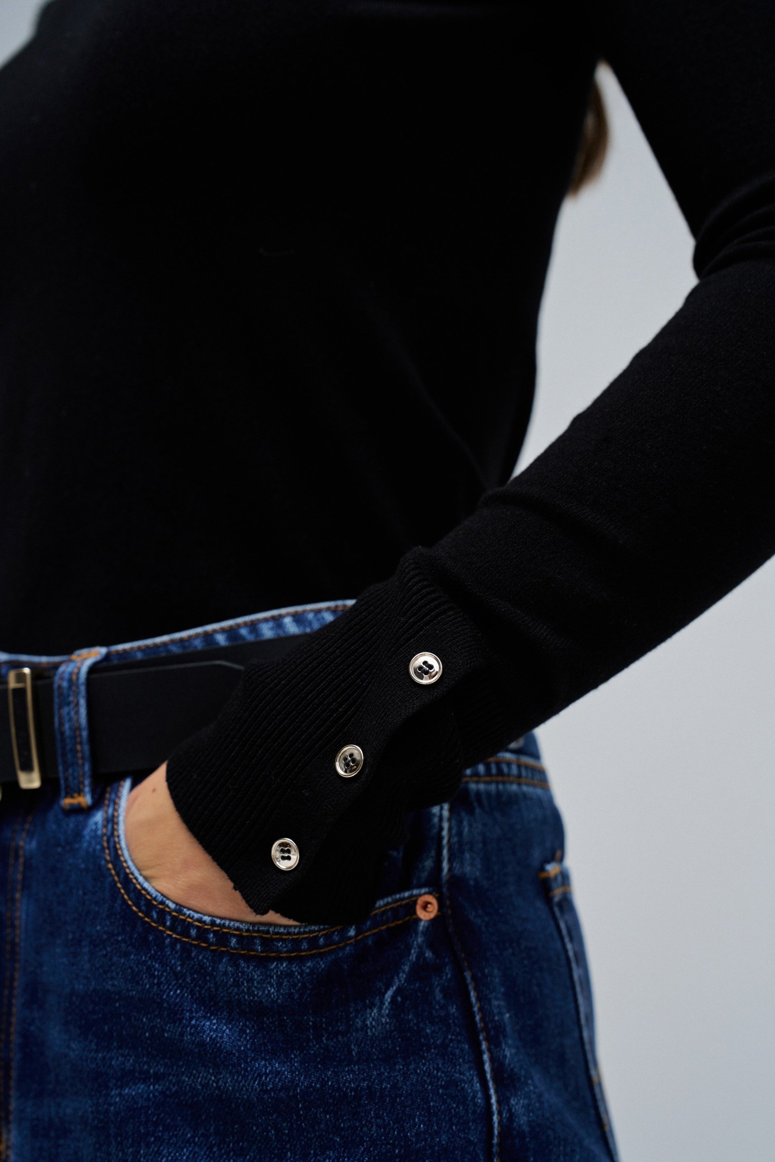 Basic manches longues en noir Pull Salsa Jeans