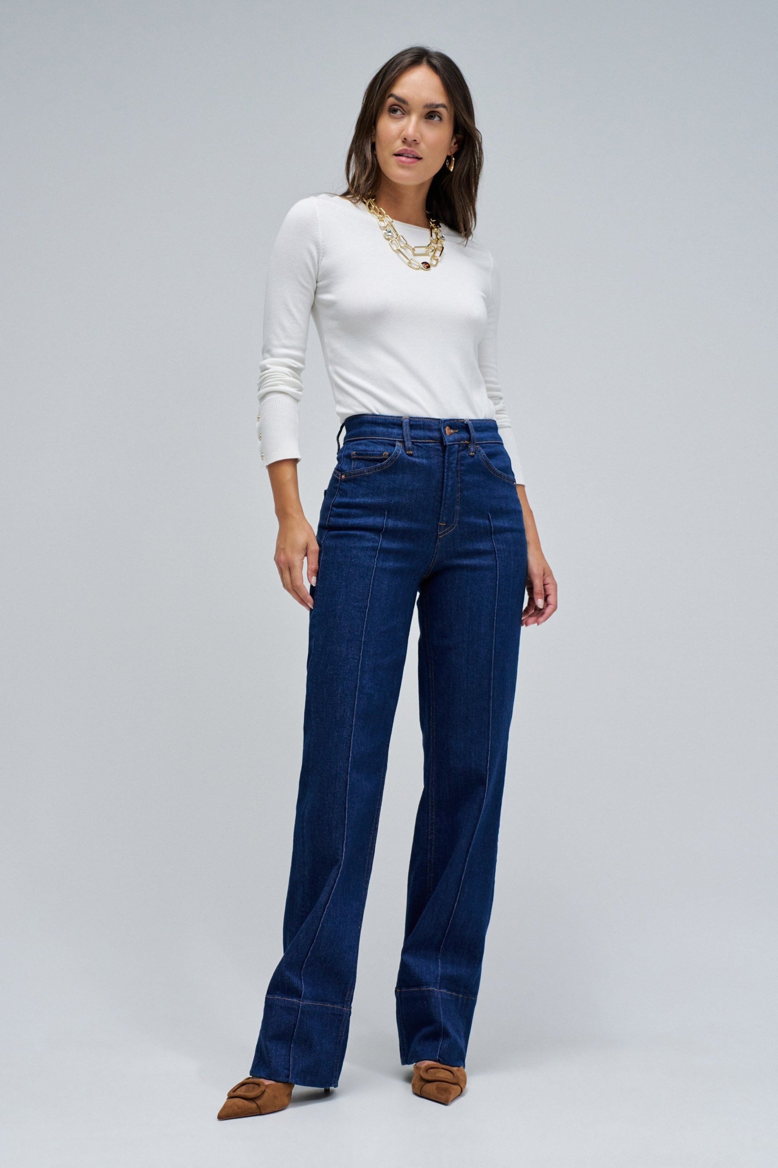 Basic manches longues en Light Pearl Pull Salsa Jeans