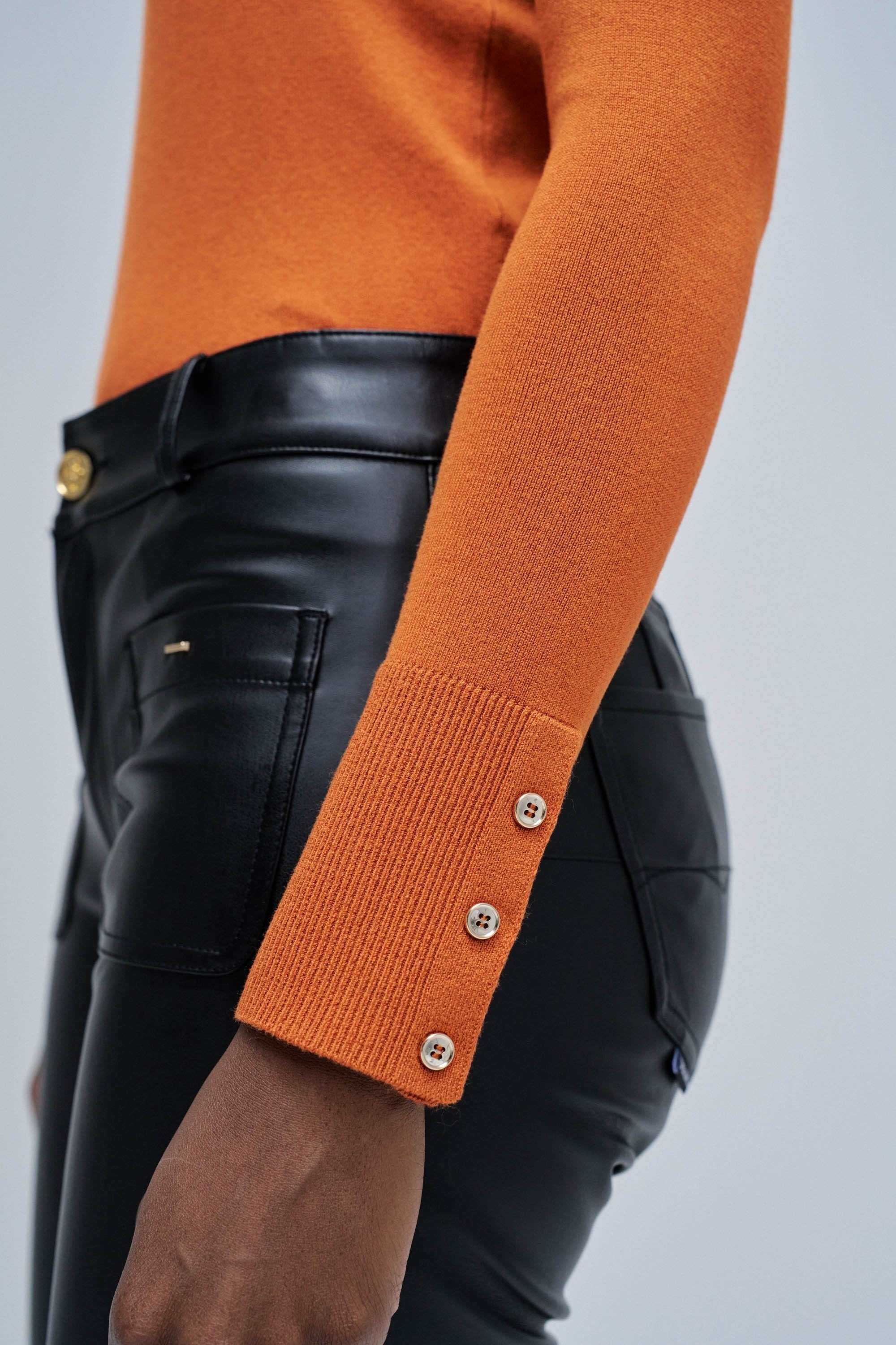 Basic Long Sleeve en orange moyen Pull Salsa Jeans