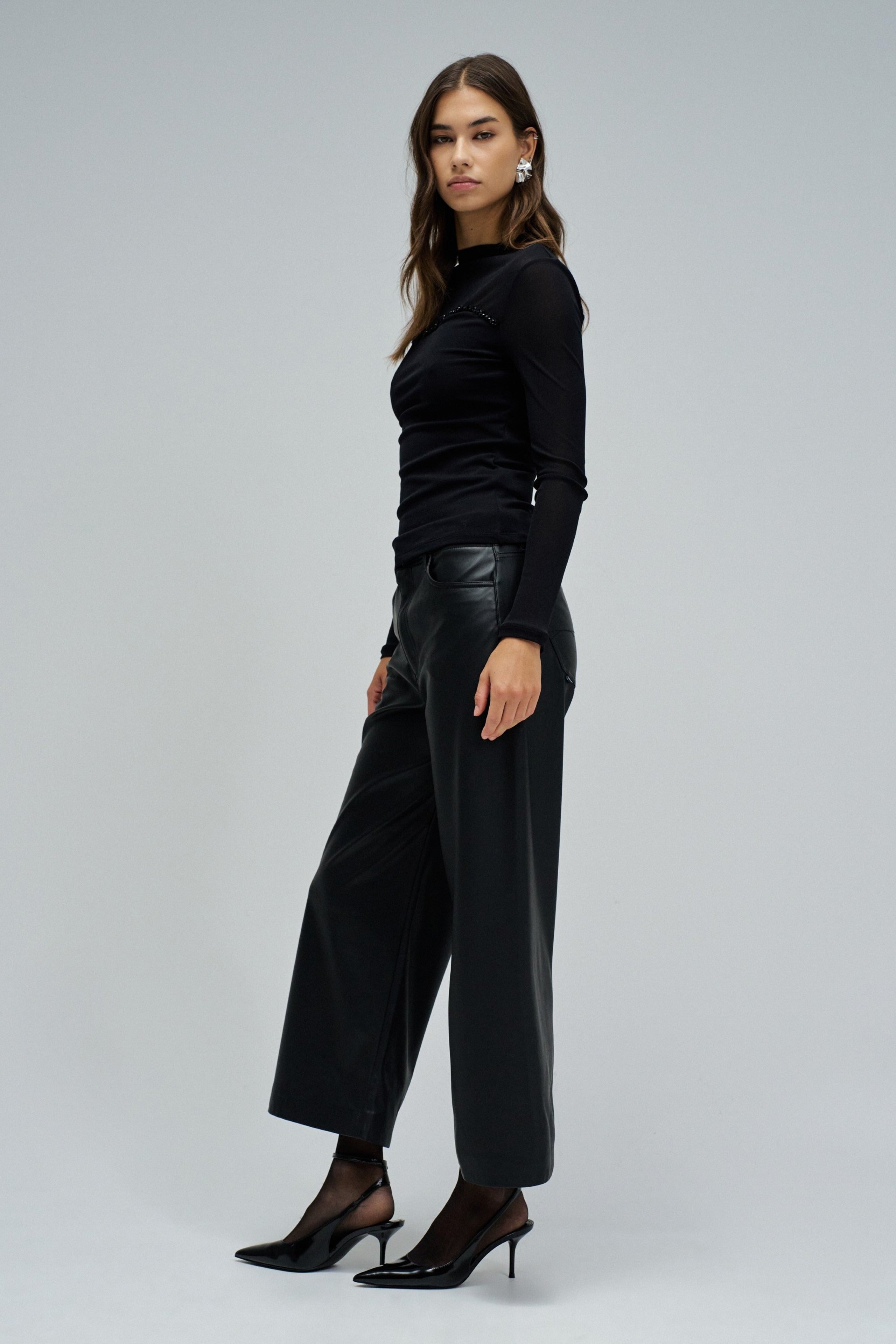 Manchon long avec transparence en noir