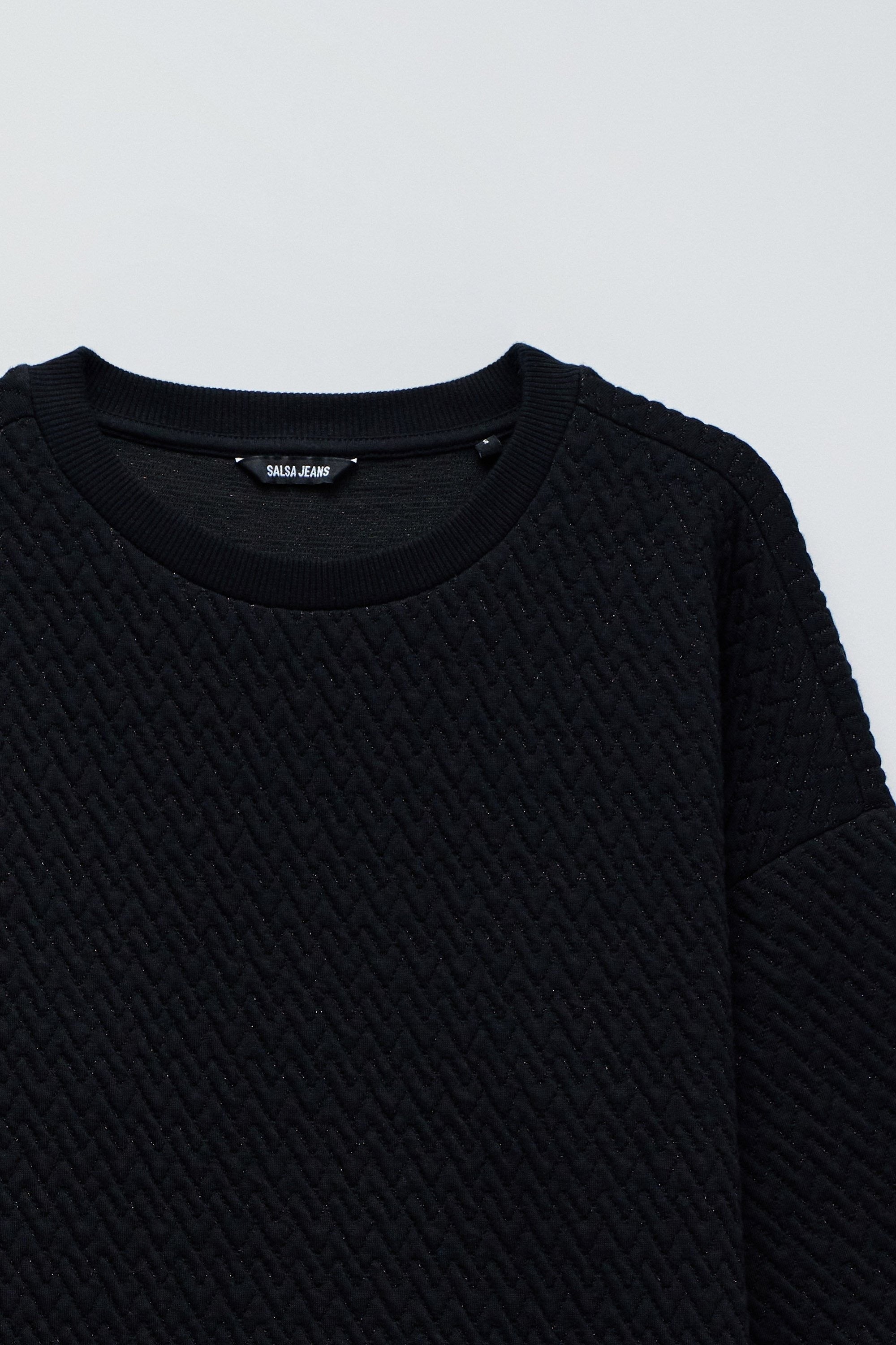 Lurex Jacquard Sweatshirt en noir Sweatshirts Salsa Jeans