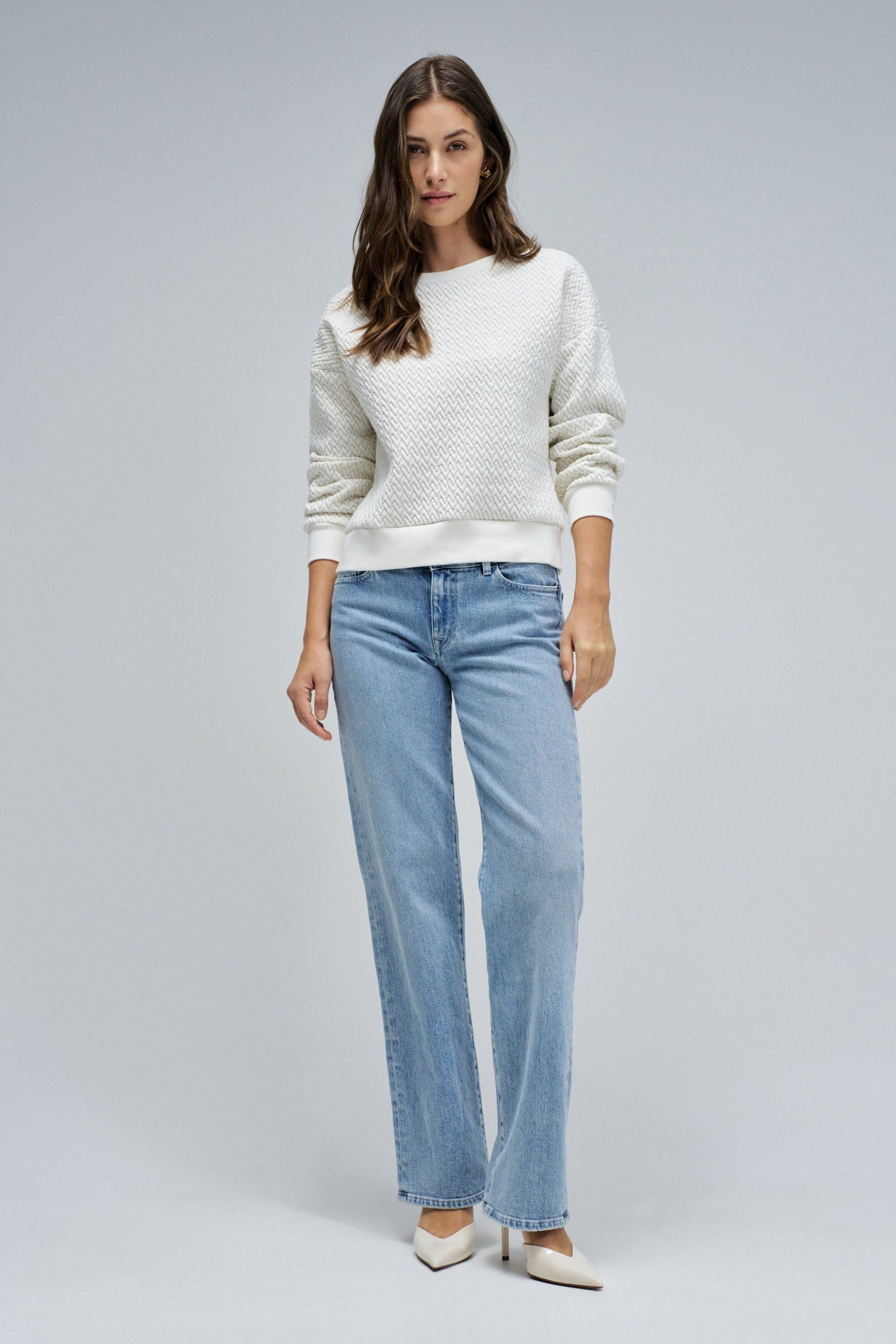 Sweat-shirt Lurex Jacquard en perle légère V2