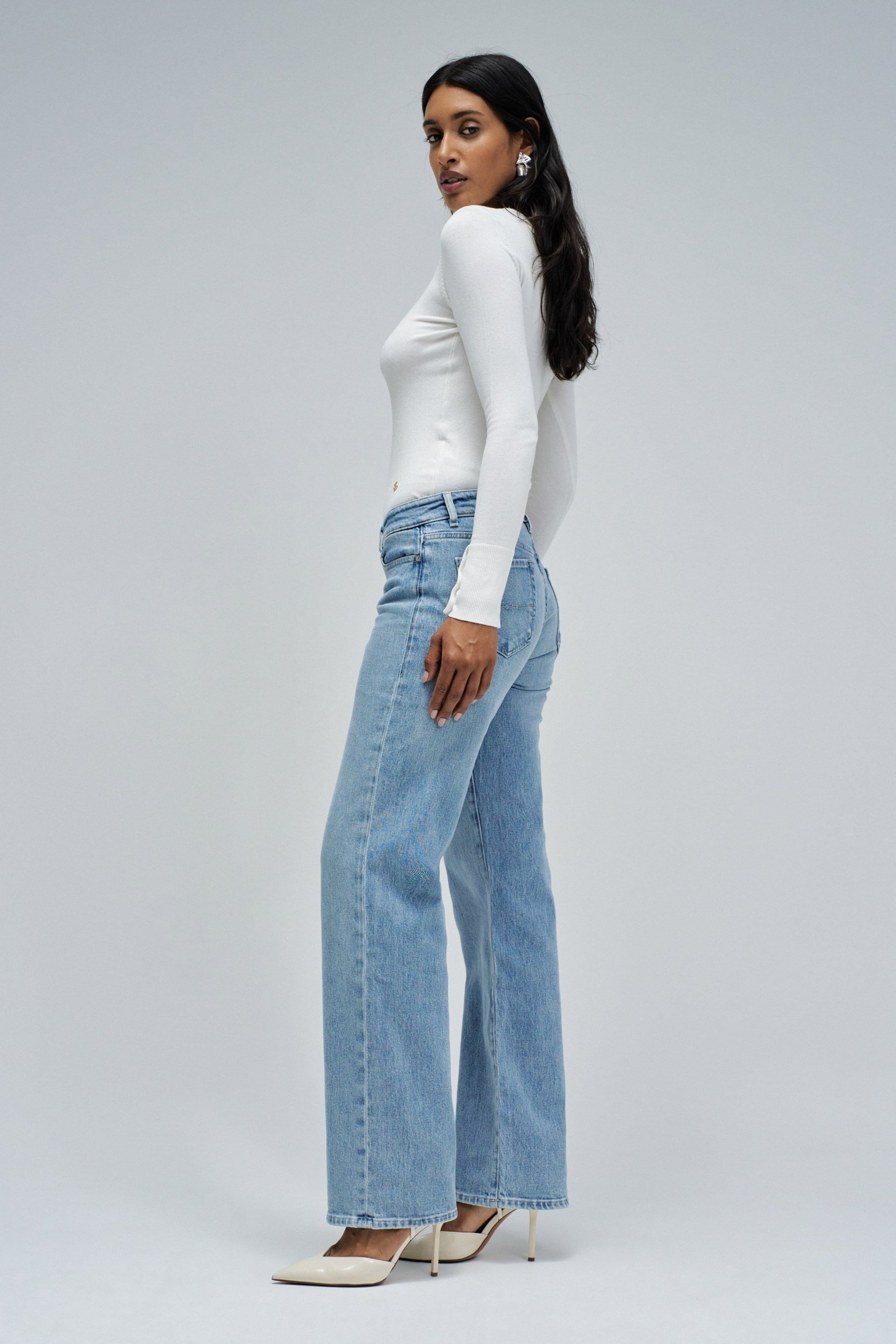 Jeans Low Rise en denim bleu clair Jeans Salsa Jeans