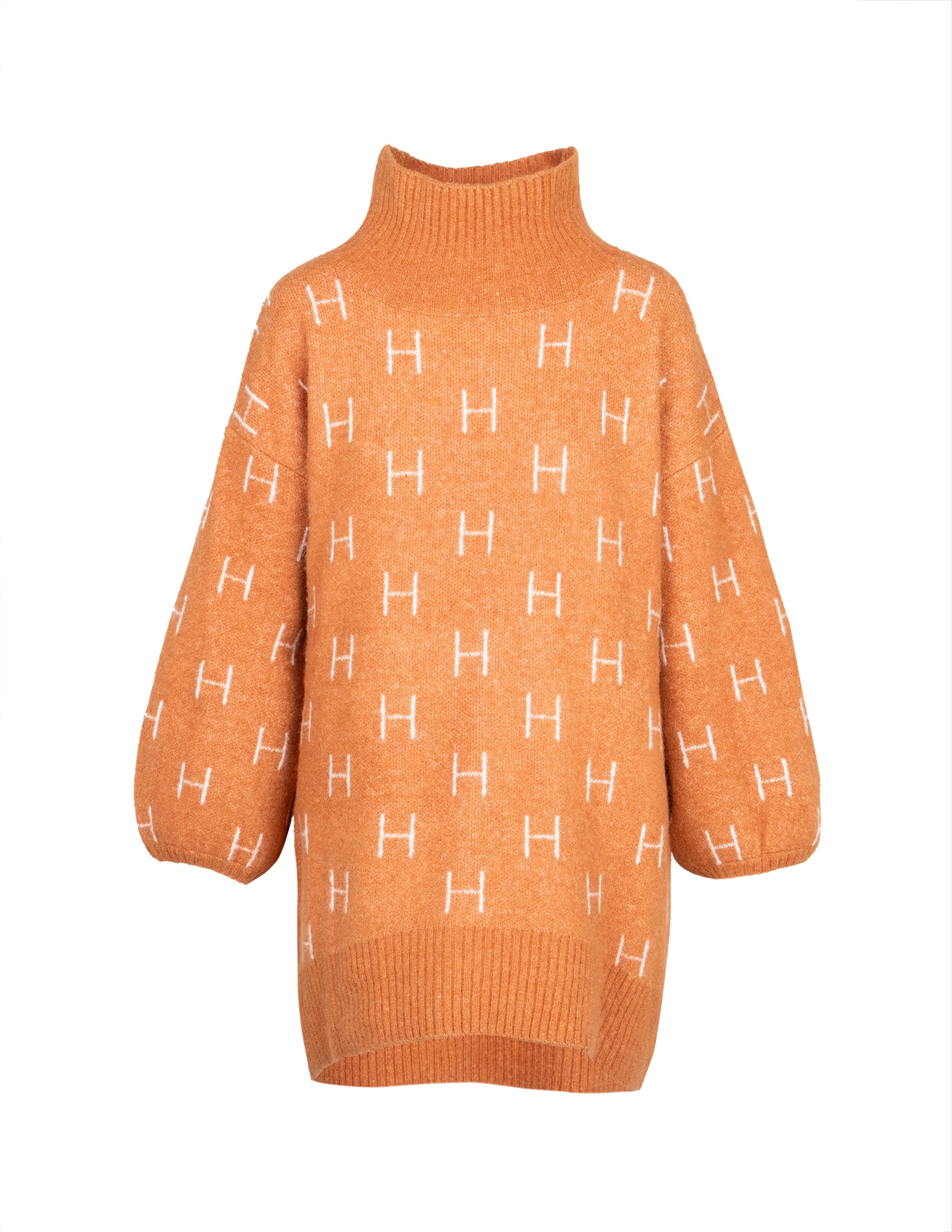 FAM Sweater Long in Leather brown Pull Hést