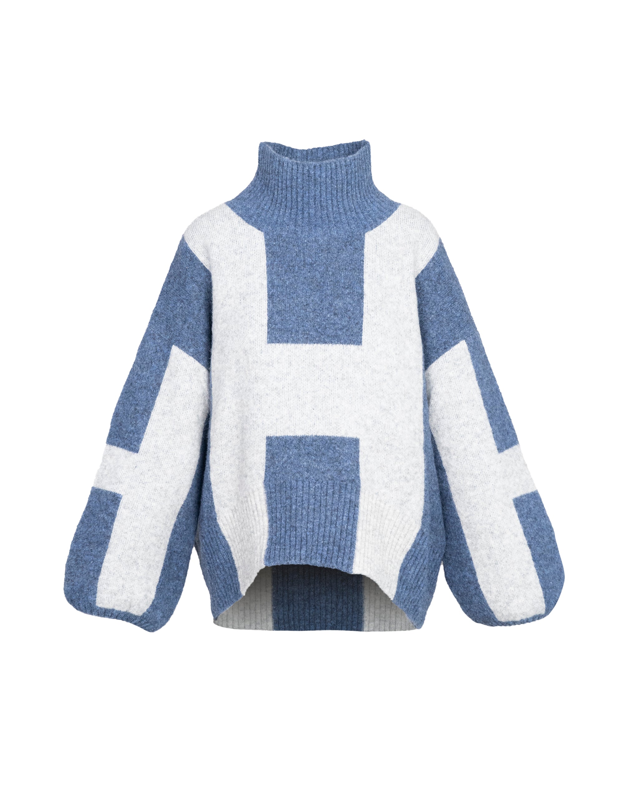 ISA Sweater in Blue/grey melange Pull Hést