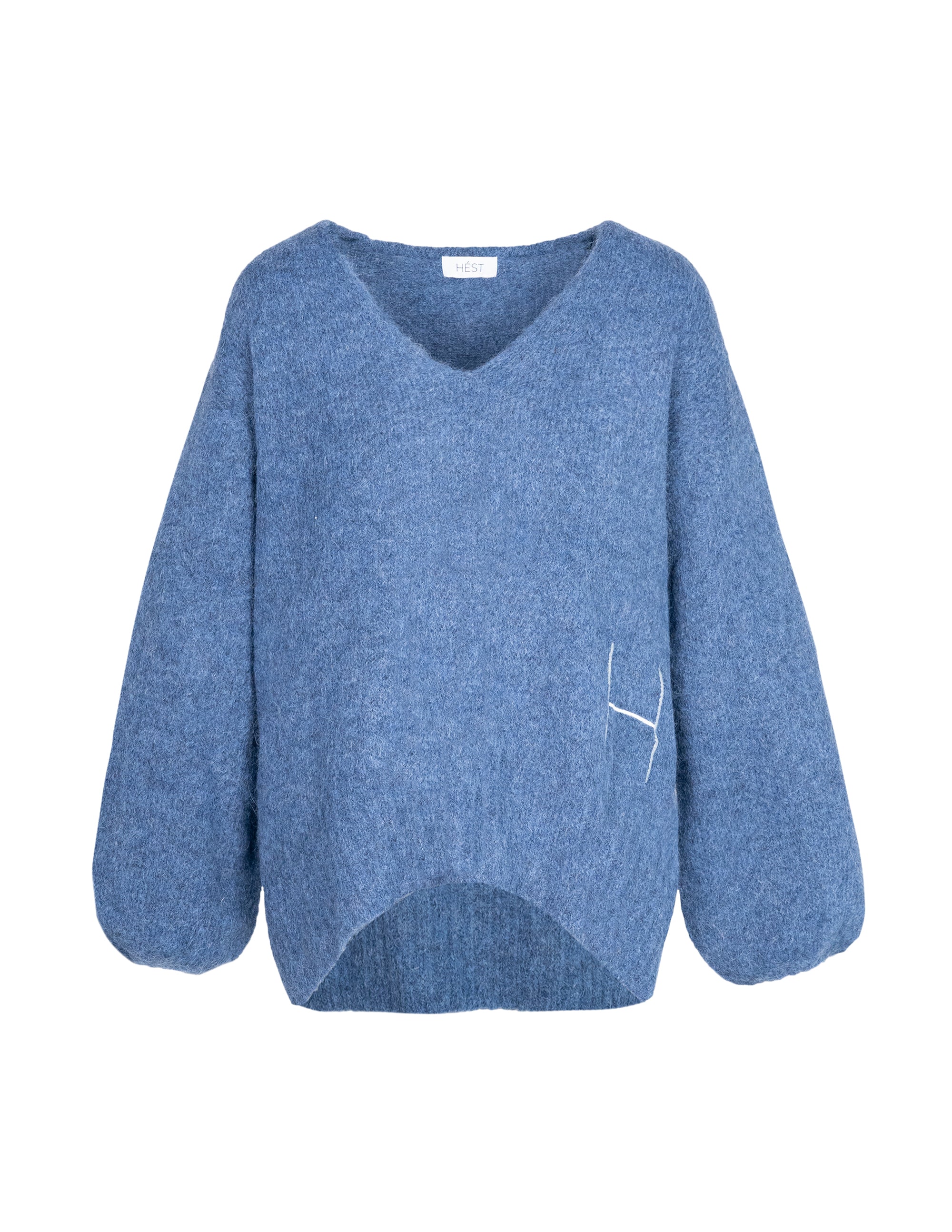 SOFIE V-neck Sweater in Blue Pull Hést