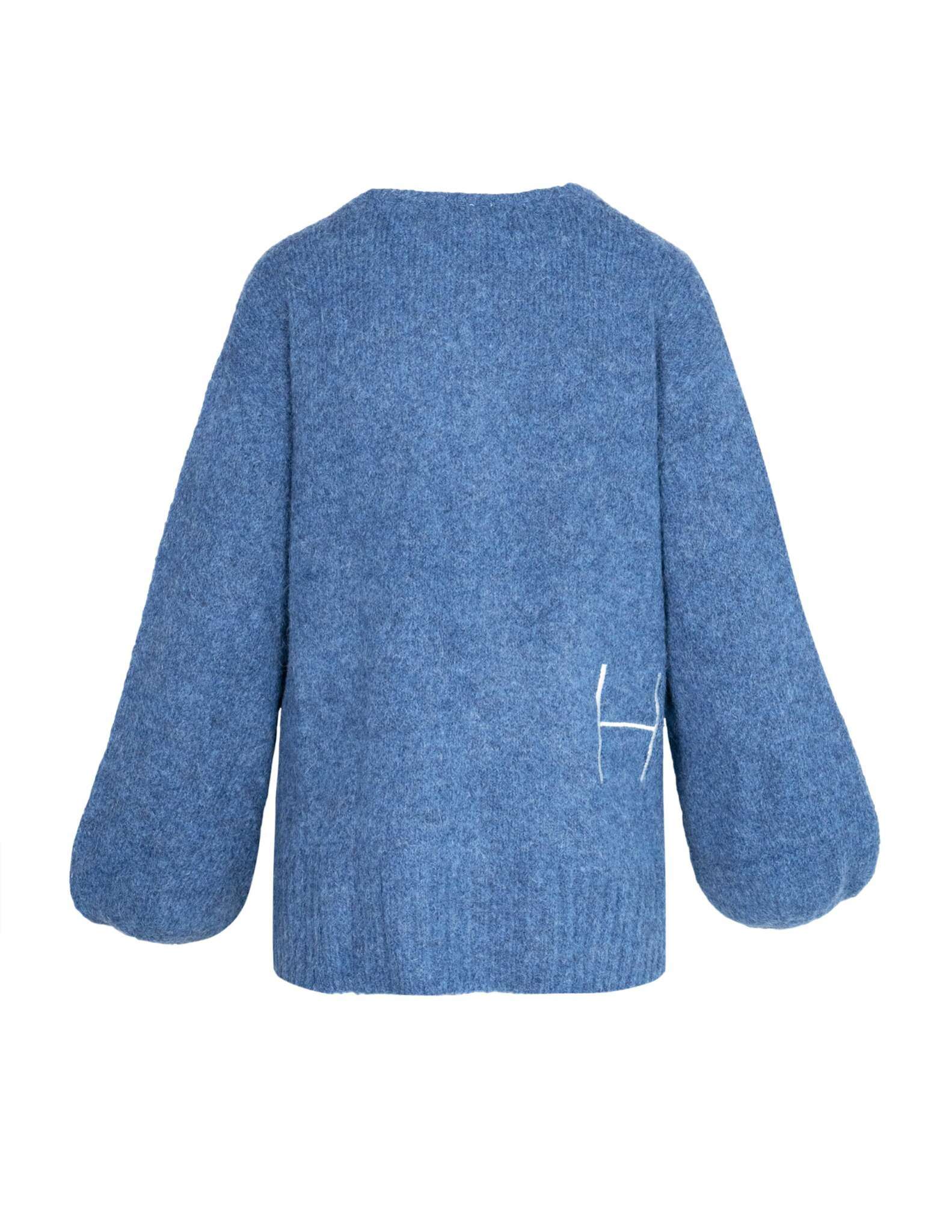 SOFIE V-neck Sweater in Blue Pull Hést