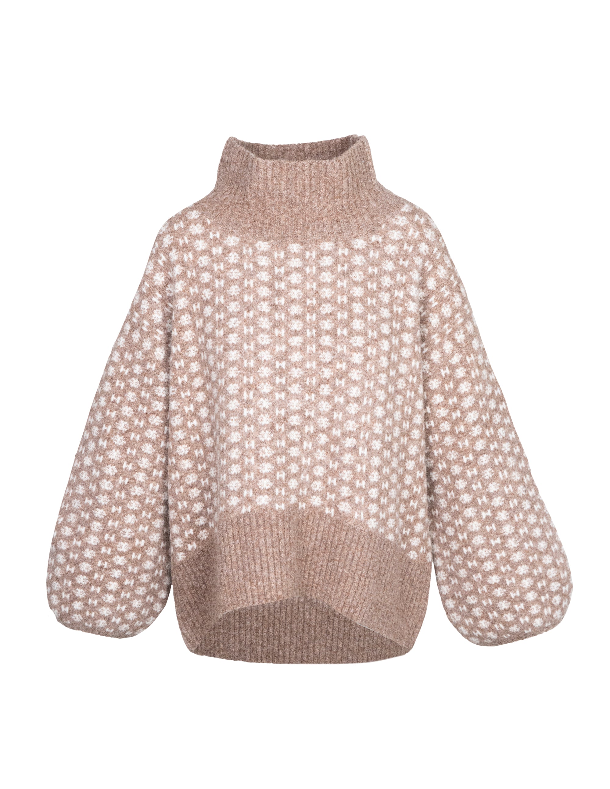 LOGO Sweater in Brown melange/white Pullover Hést