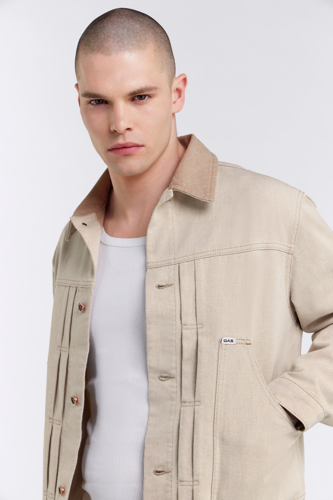 Frank Jacket in Bicolor Beige Vestes GAS