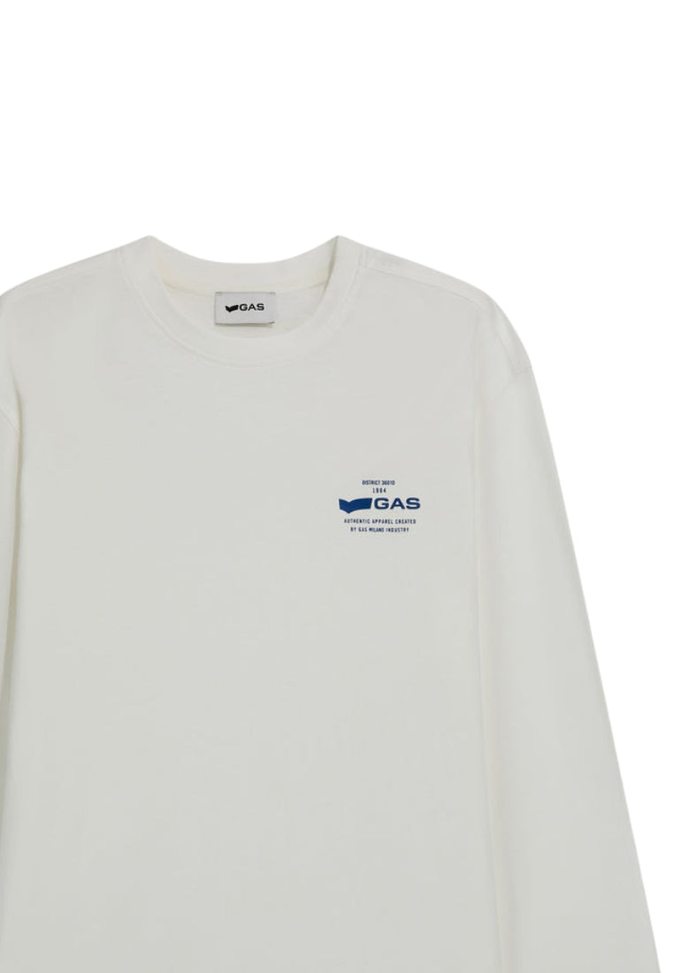 Dharis M/L 1984 Logo en blanc neige T-shirts GAS