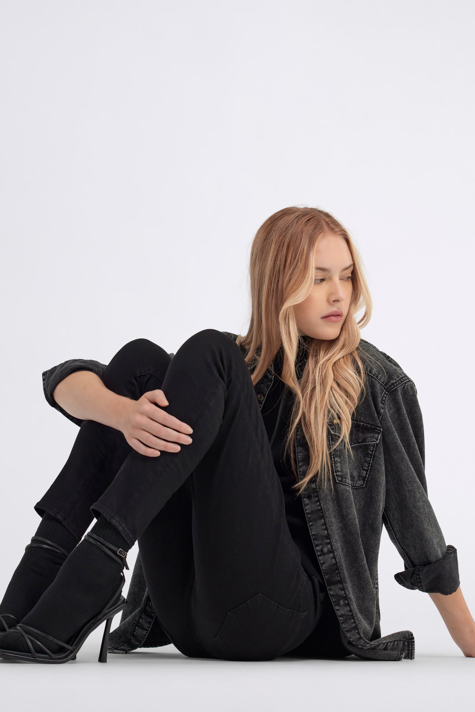 Star Up en jeans Soft Blk Rinse GAS