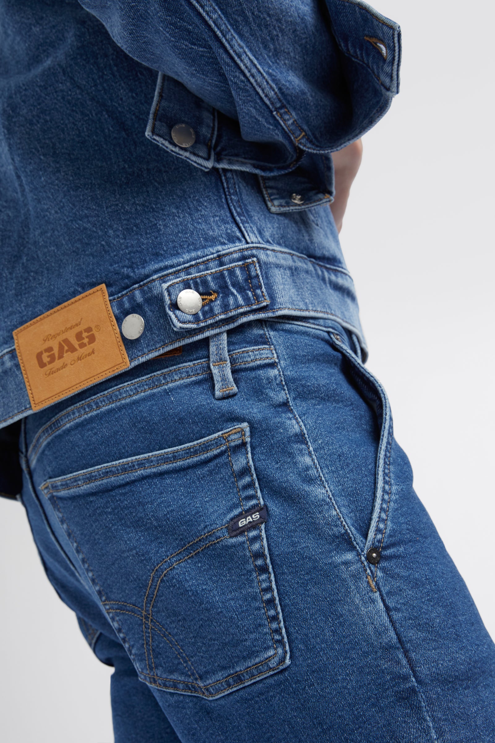 Albert S.Chino en jean Mid Stone GAS