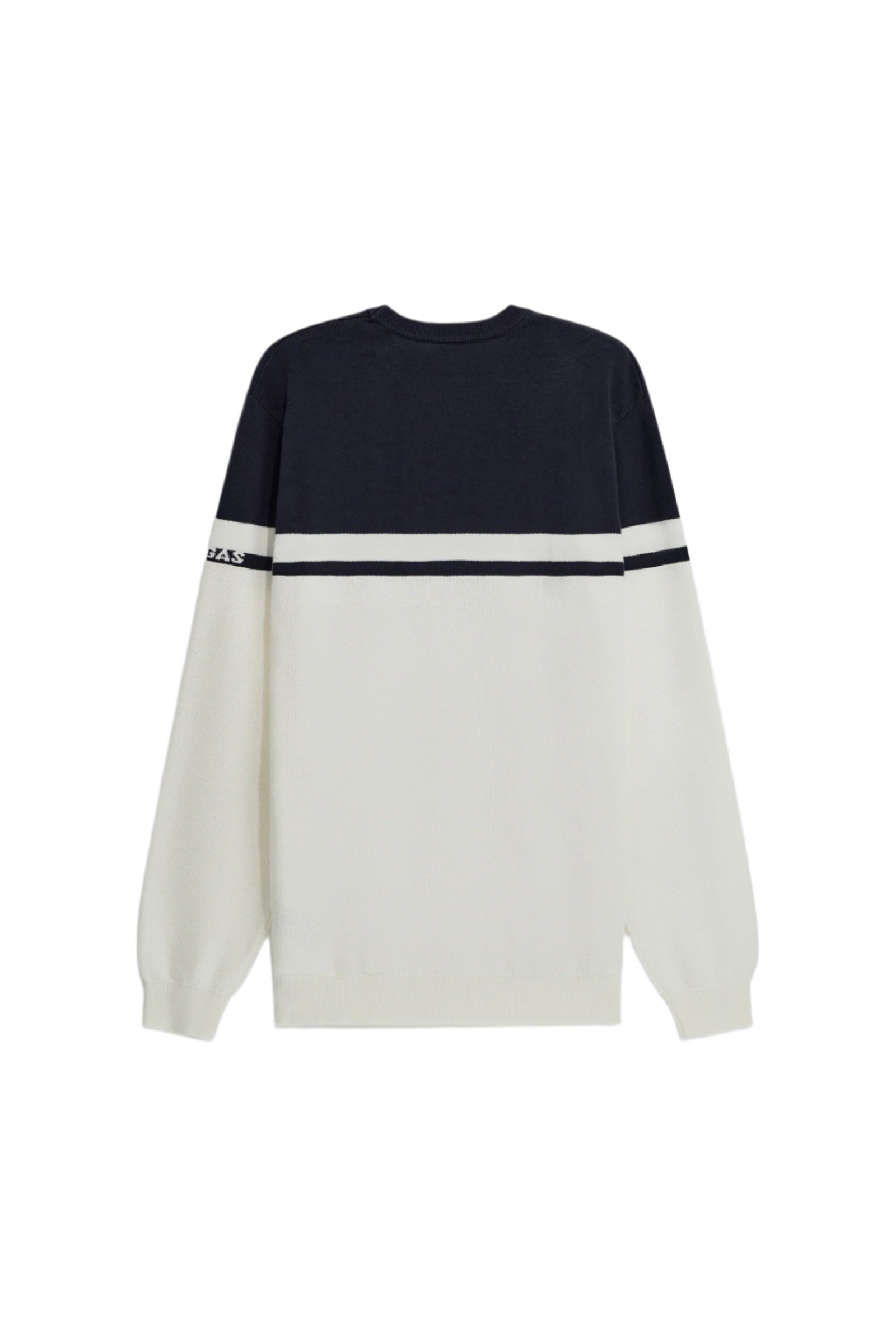 Avier Round Neck in Navy Blue / Snow White Pullover GAS