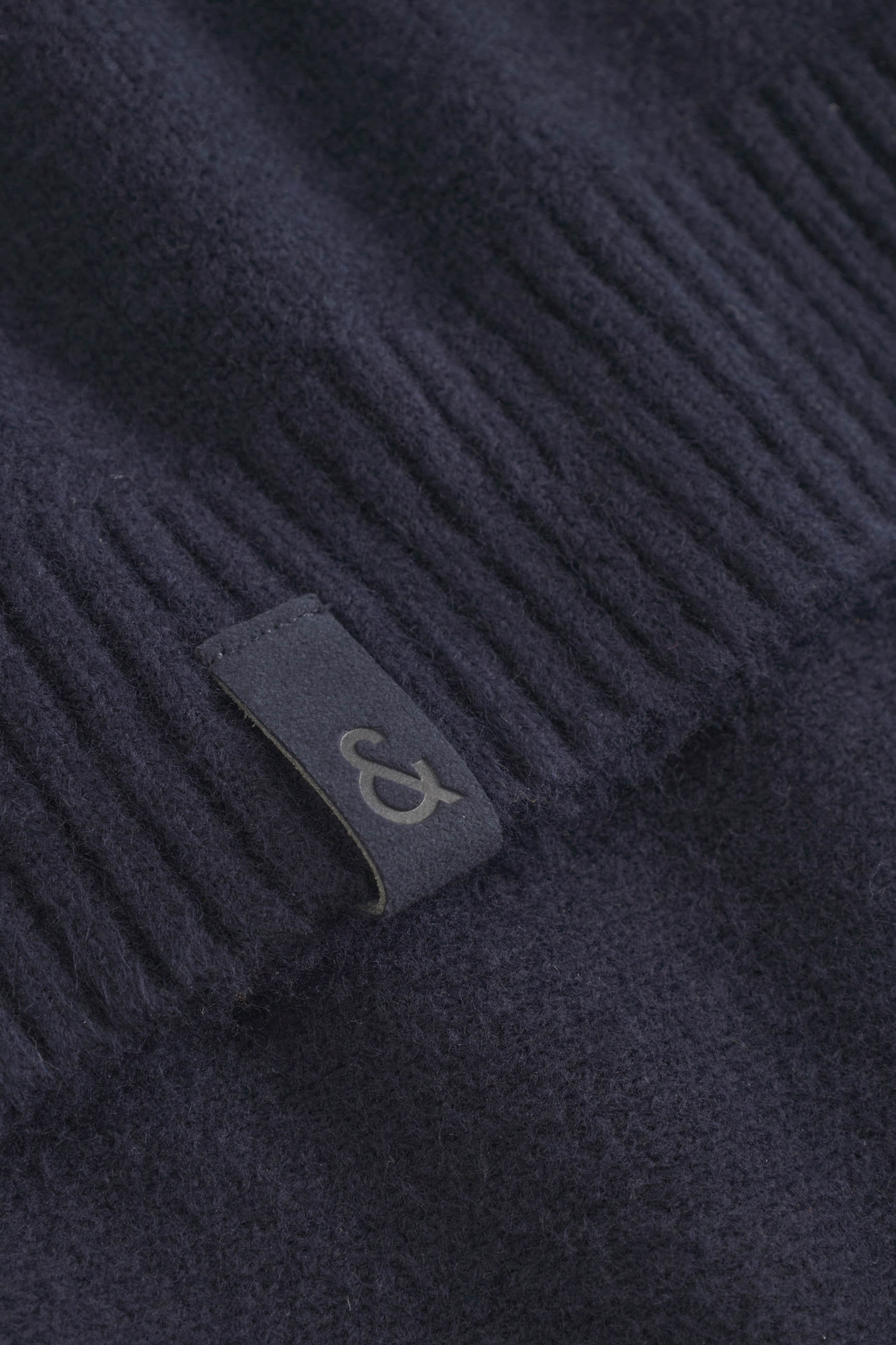 Pull-over Mock-Zip Woolen Touch in Navy Colours and Sons