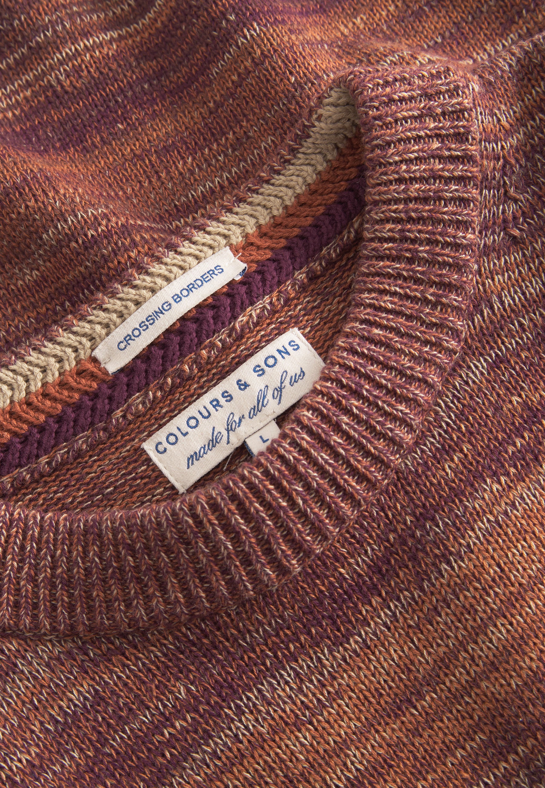 Roundneck Mouliné en acajou Pull en mouliné Colours and Sons