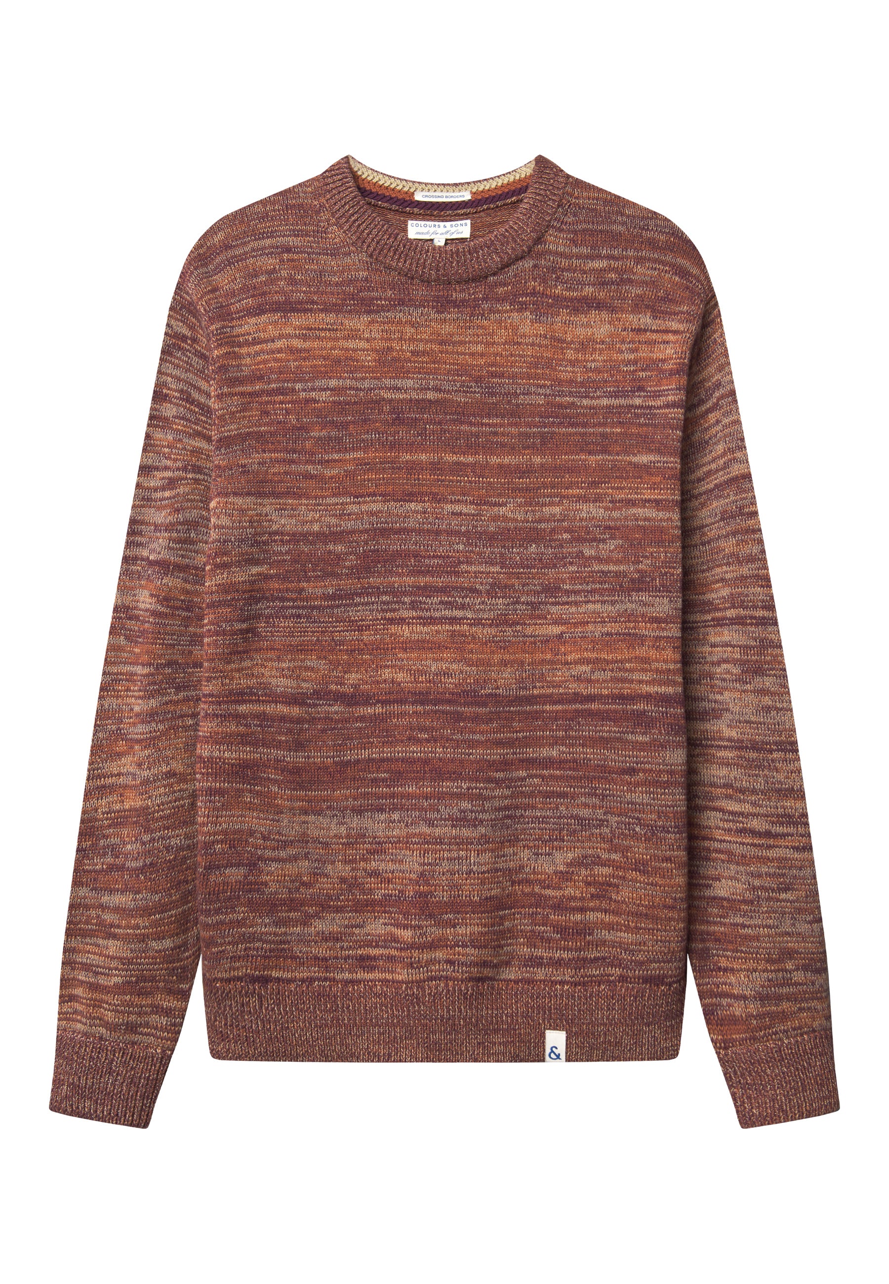 Roundneck Mouliné en acajou Pull en mouliné Colours and Sons