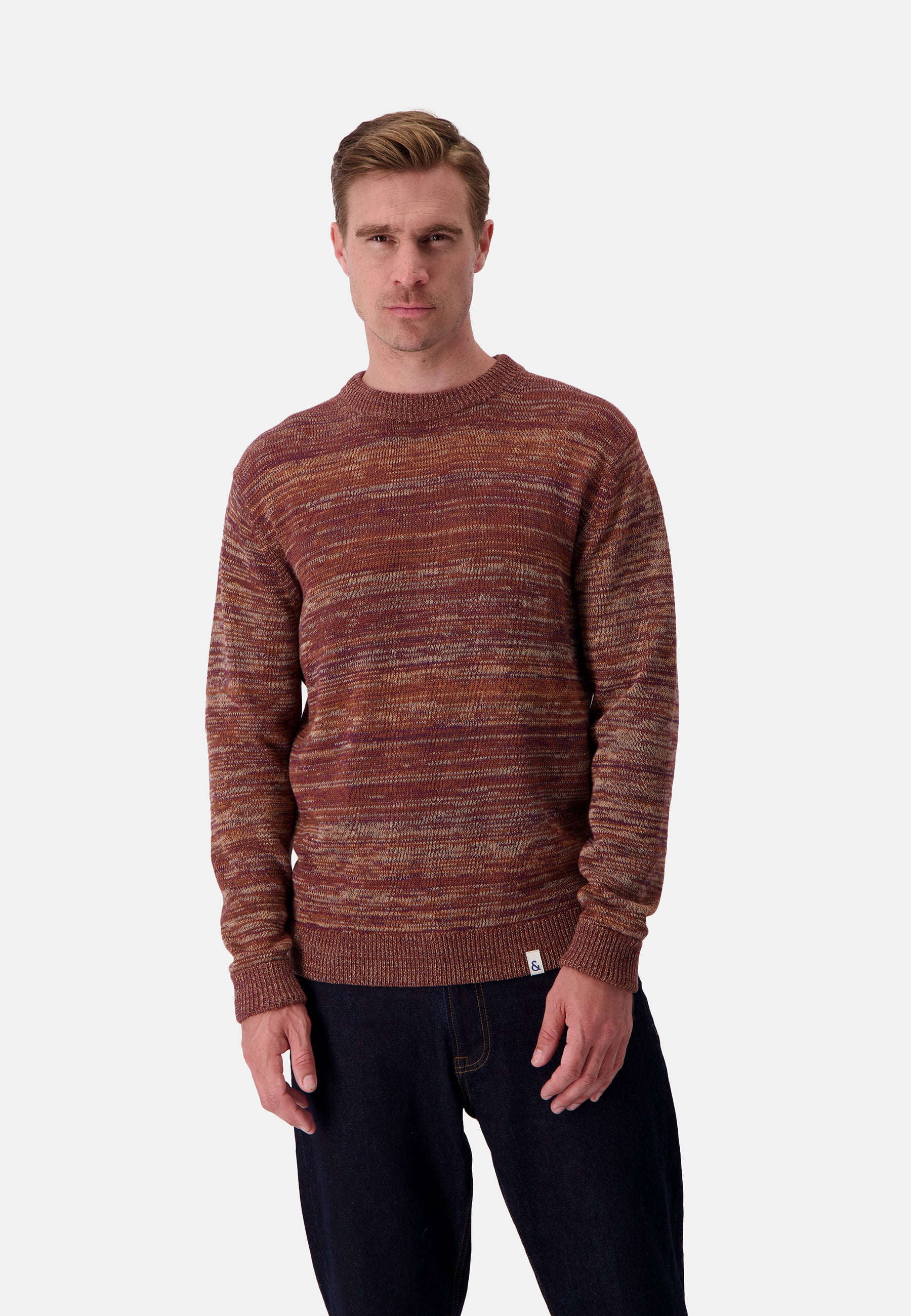 Roundneck Mouliné en acajou Pull en mouliné Colours and Sons