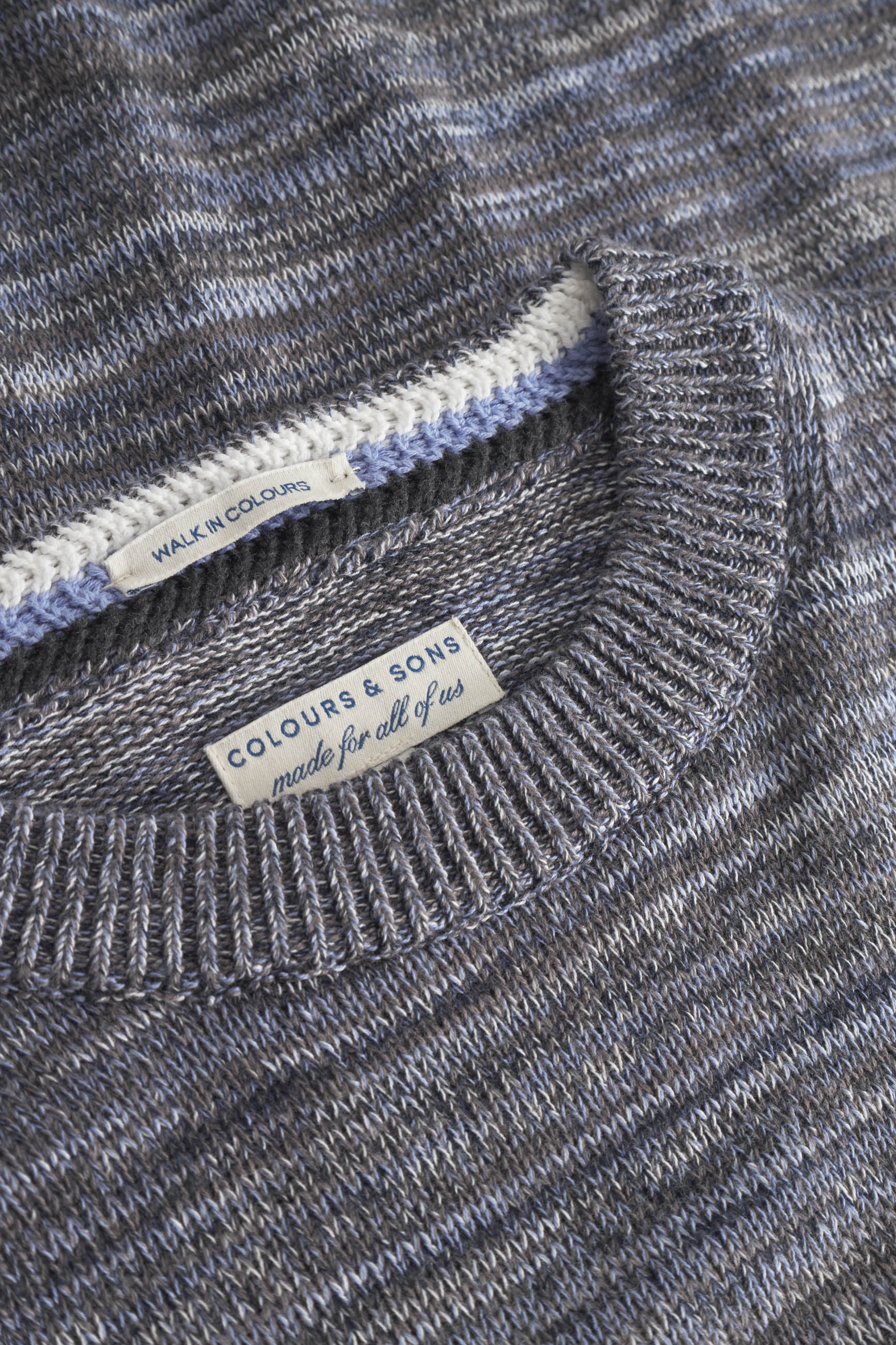 Roundneck Mouliné en pierre Pull en mouliné Colours and Sons