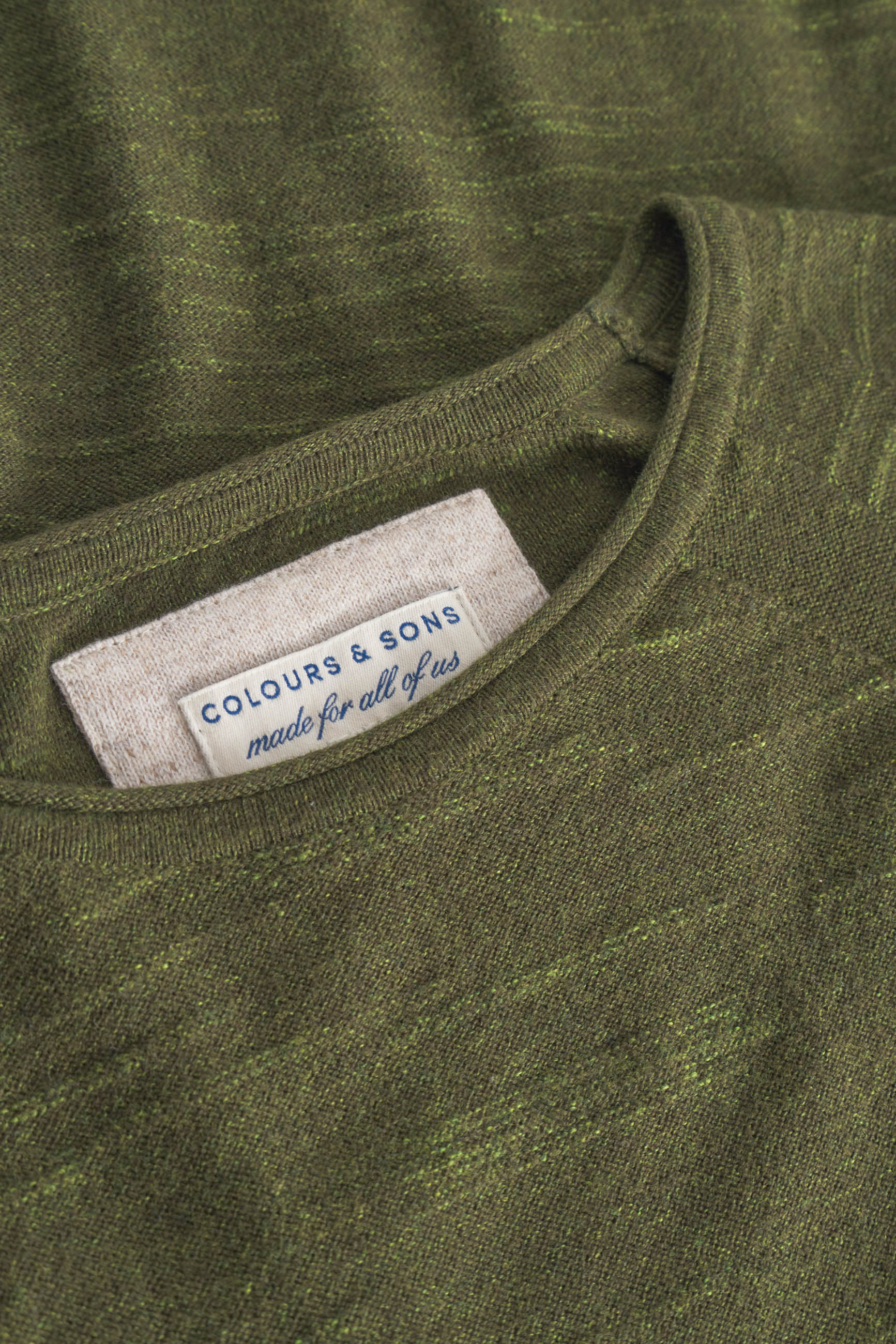 Roundneck Slub en pull en yucca Colours and Sons