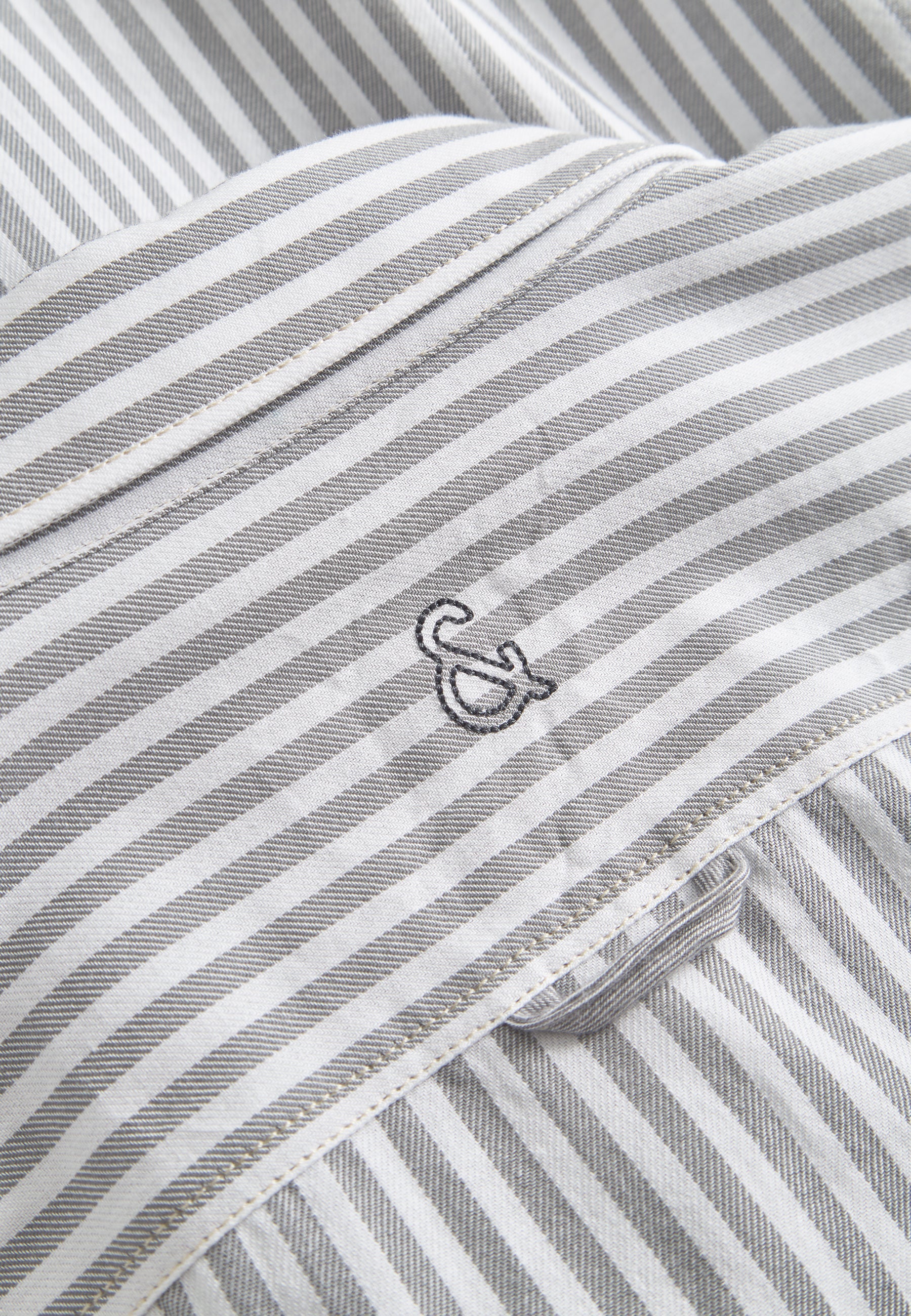 Chemise Brushed Twill Stripes in Silver Stripes Chemises Colours and Sons
