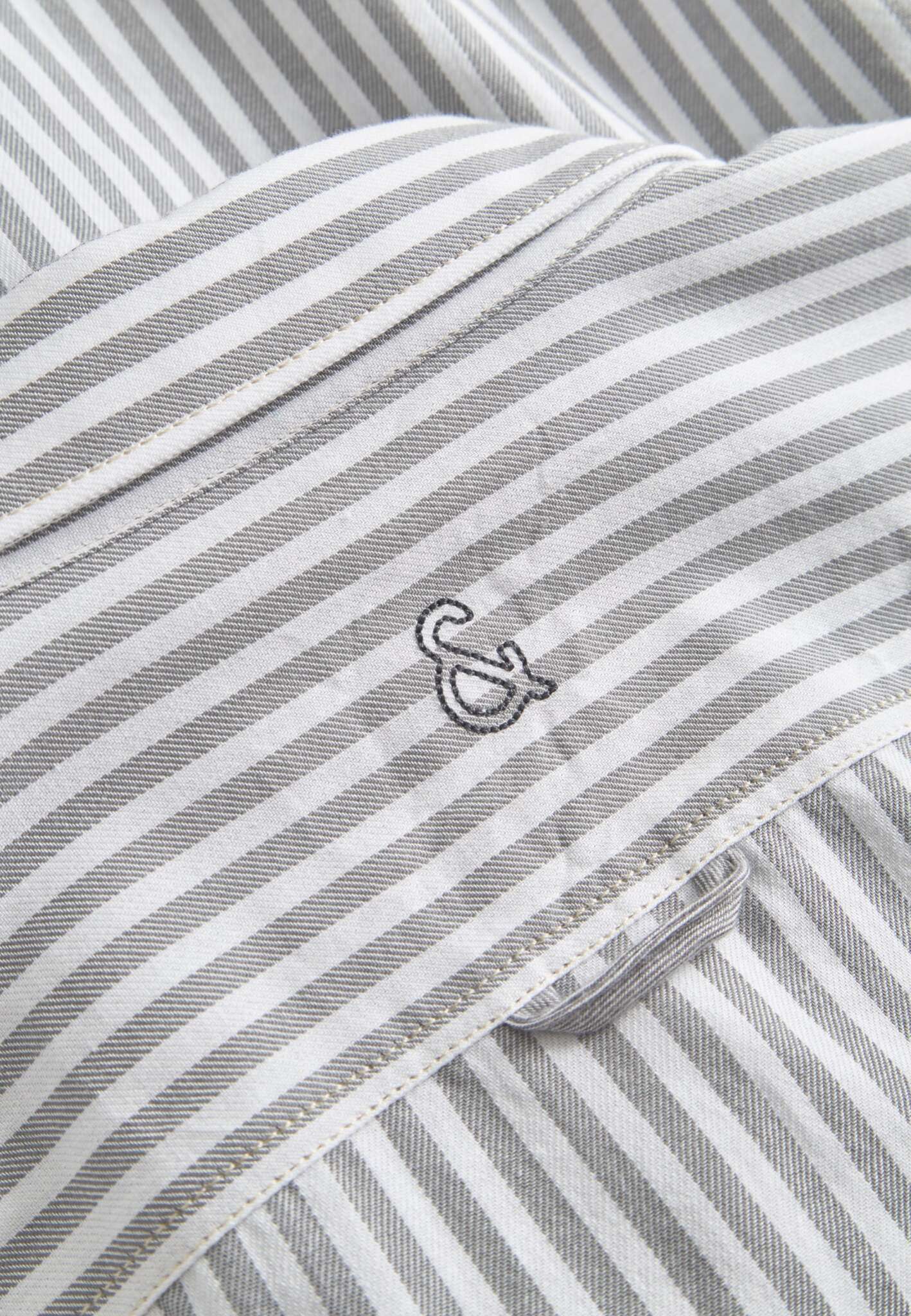 Chemise Brushed Twill Stripes in Silver Stripes Chemises Colours and Sons