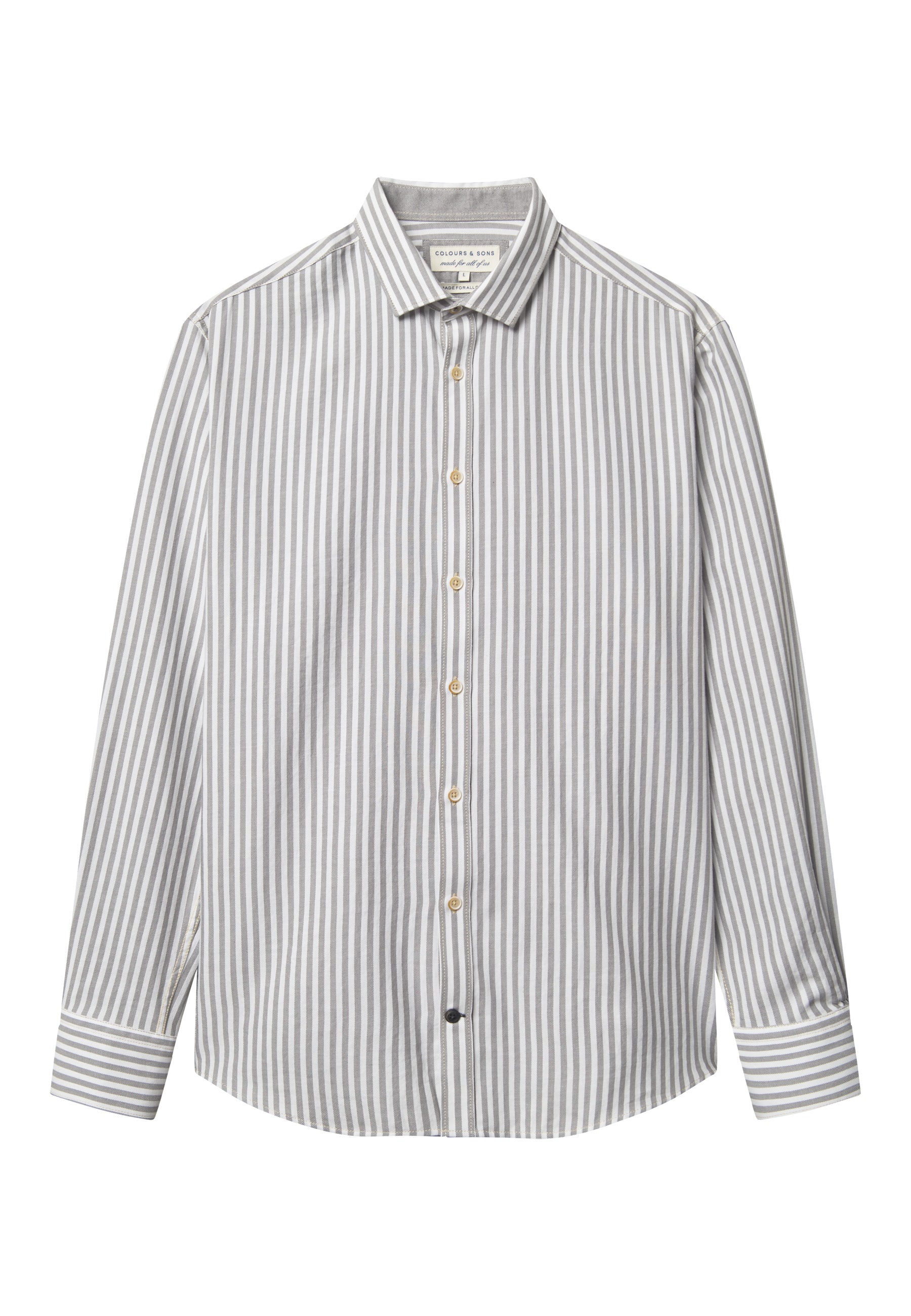 Chemise Brushed Twill Stripes in Silver Stripes Chemises Colours and Sons