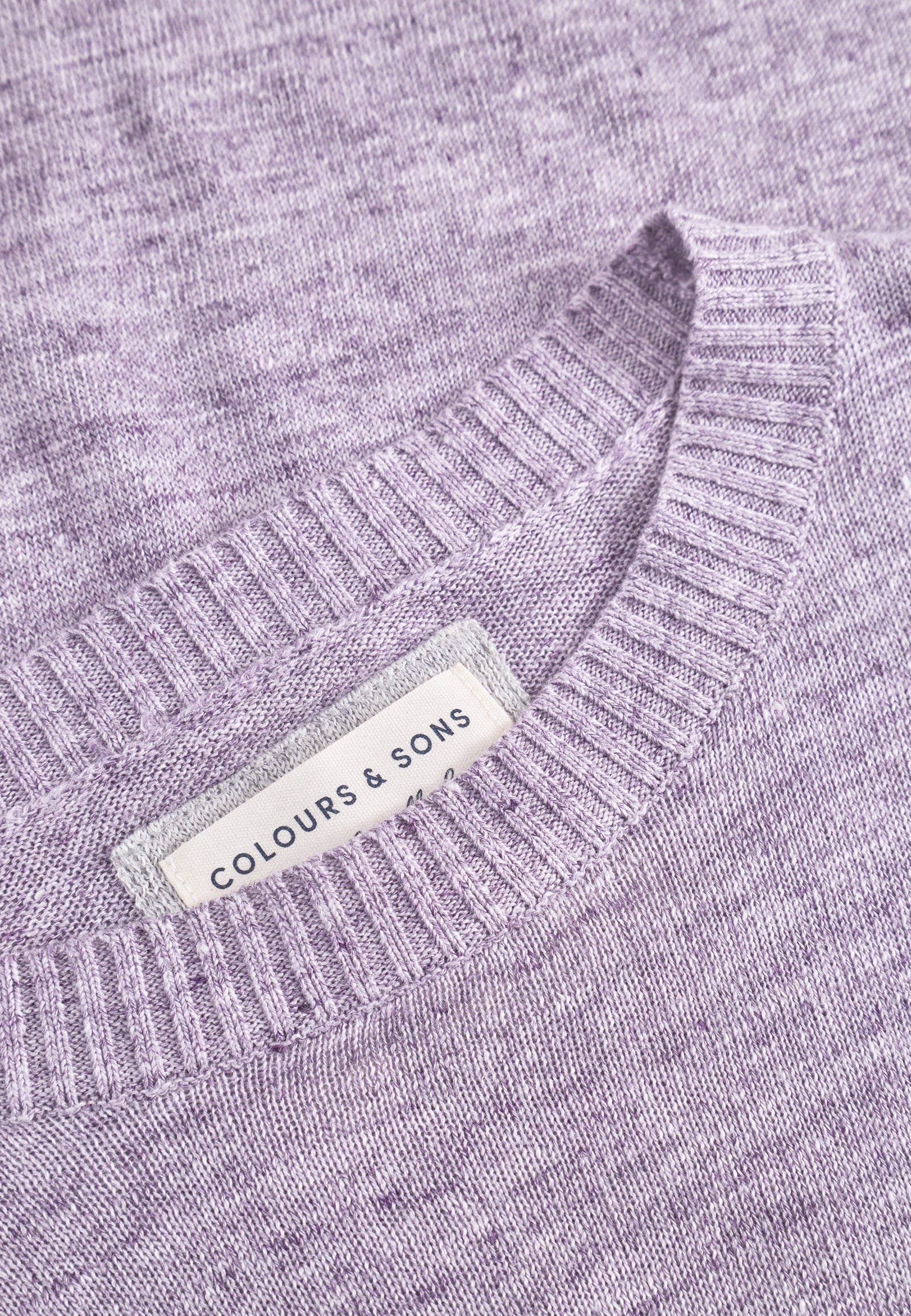 Roundneck-Linen en pull violet Colours and Sons