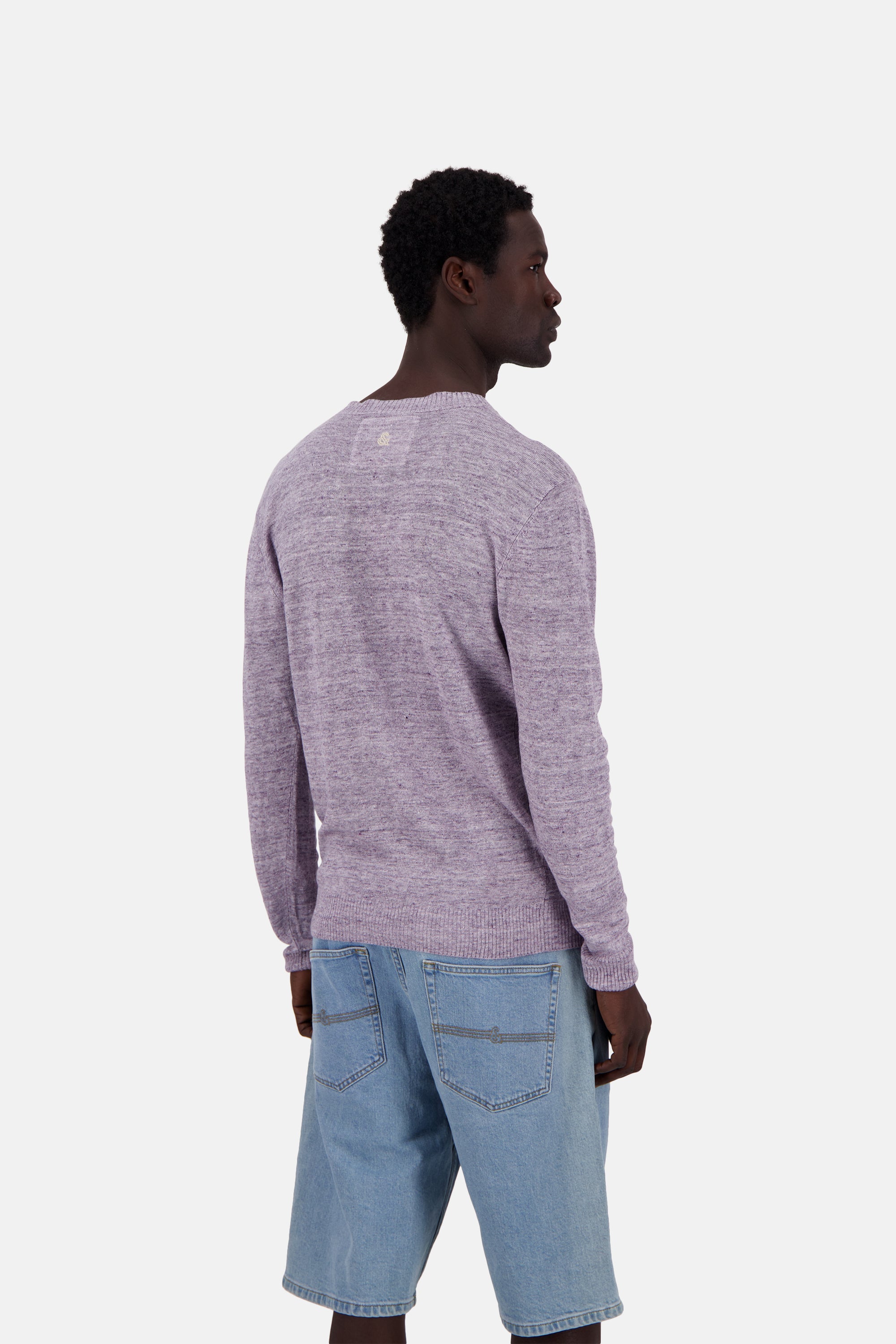 Roundneck-Linen en pull violet Colours and Sons