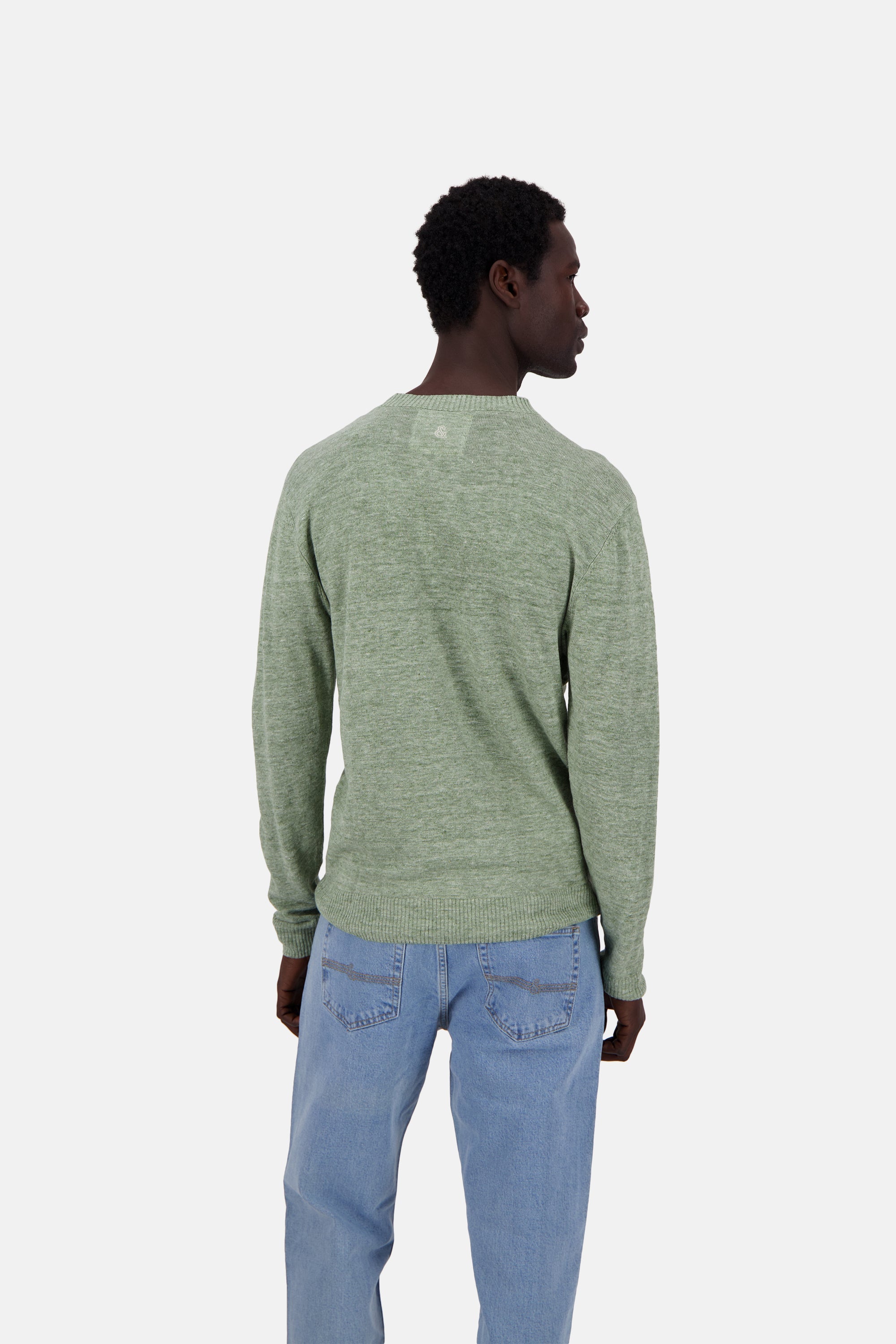 Roundneck-Linen en pull-over citron vert Colours and Sons