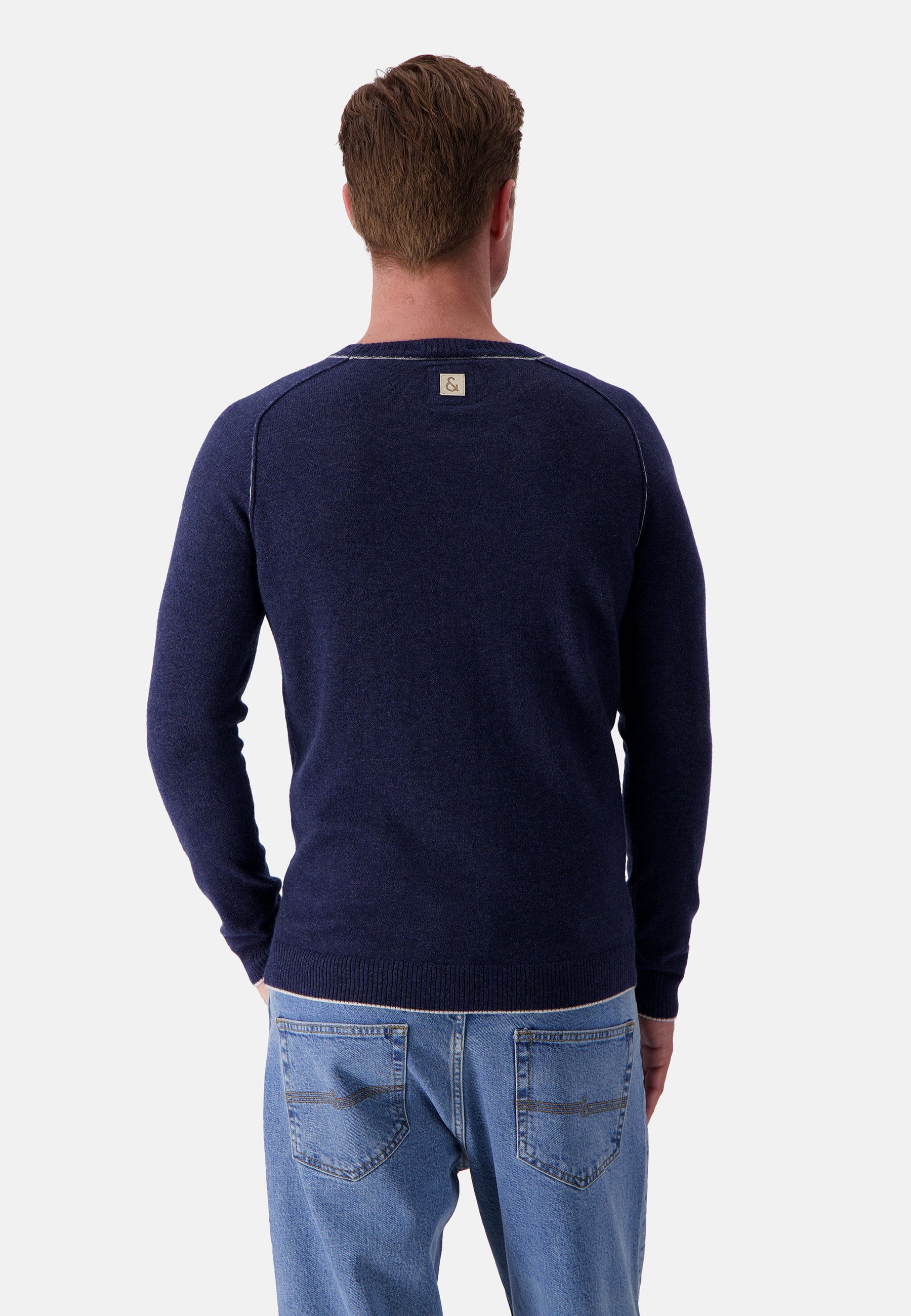 Roundneck-Merino Blend in Navy Pullover Colours and Sons