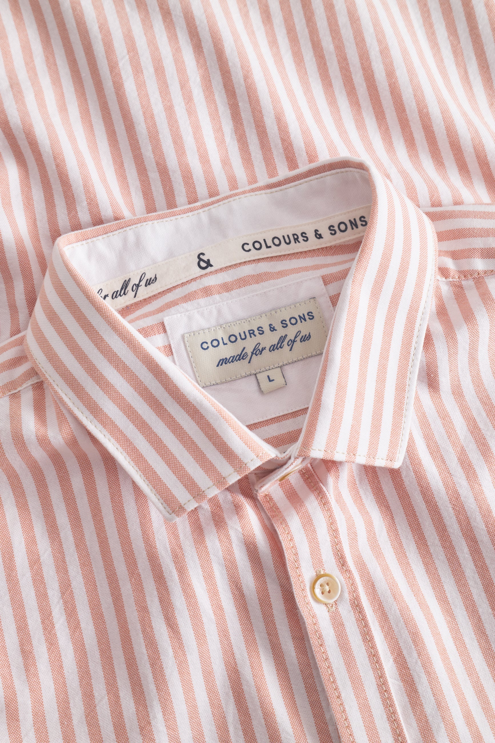 Shirt-Soft Oxford Stripes in Salmon Stripes Chemises Colours and Sons