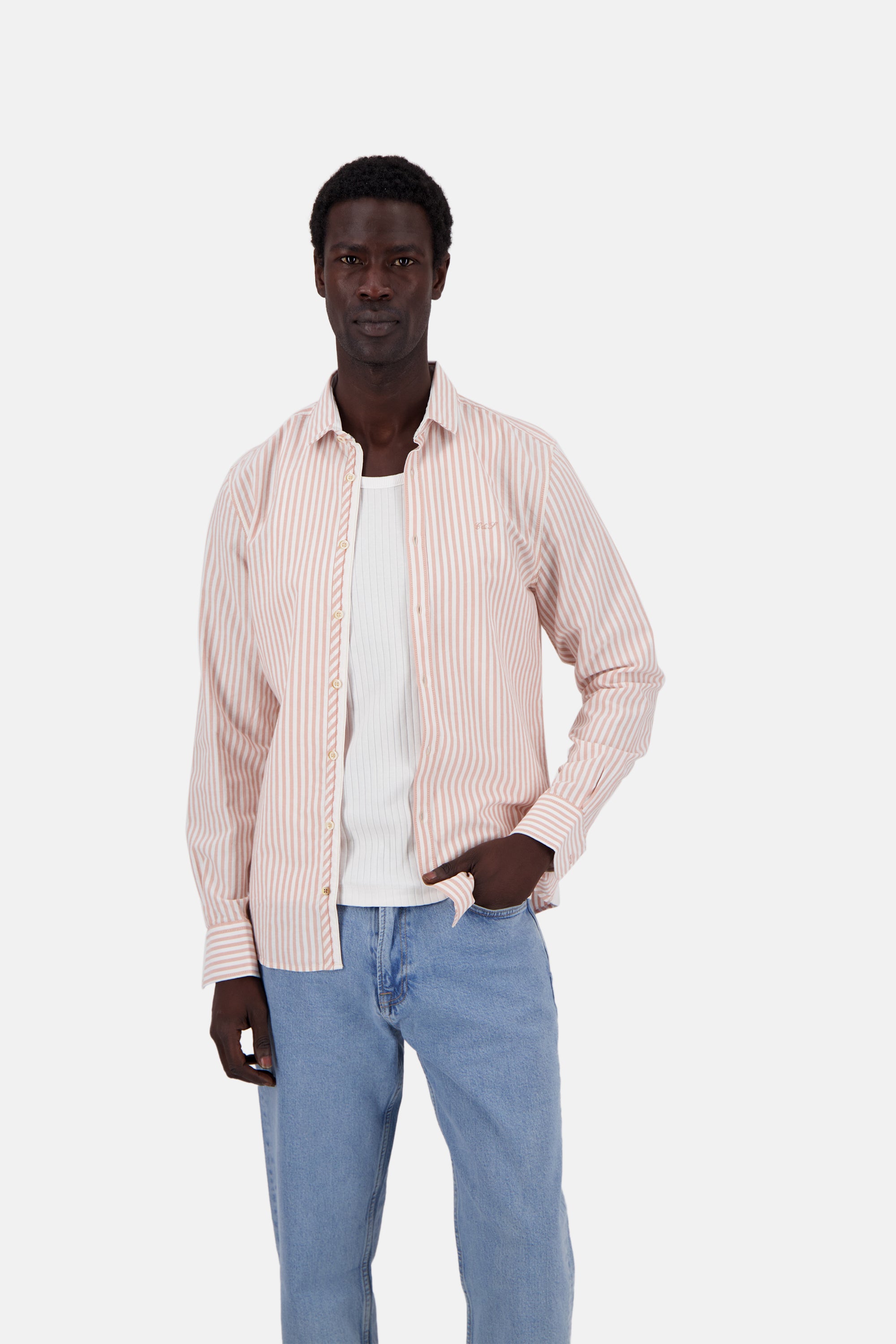 Shirt-Soft Oxford Stripes in Salmon Stripes Chemises Colours and Sons