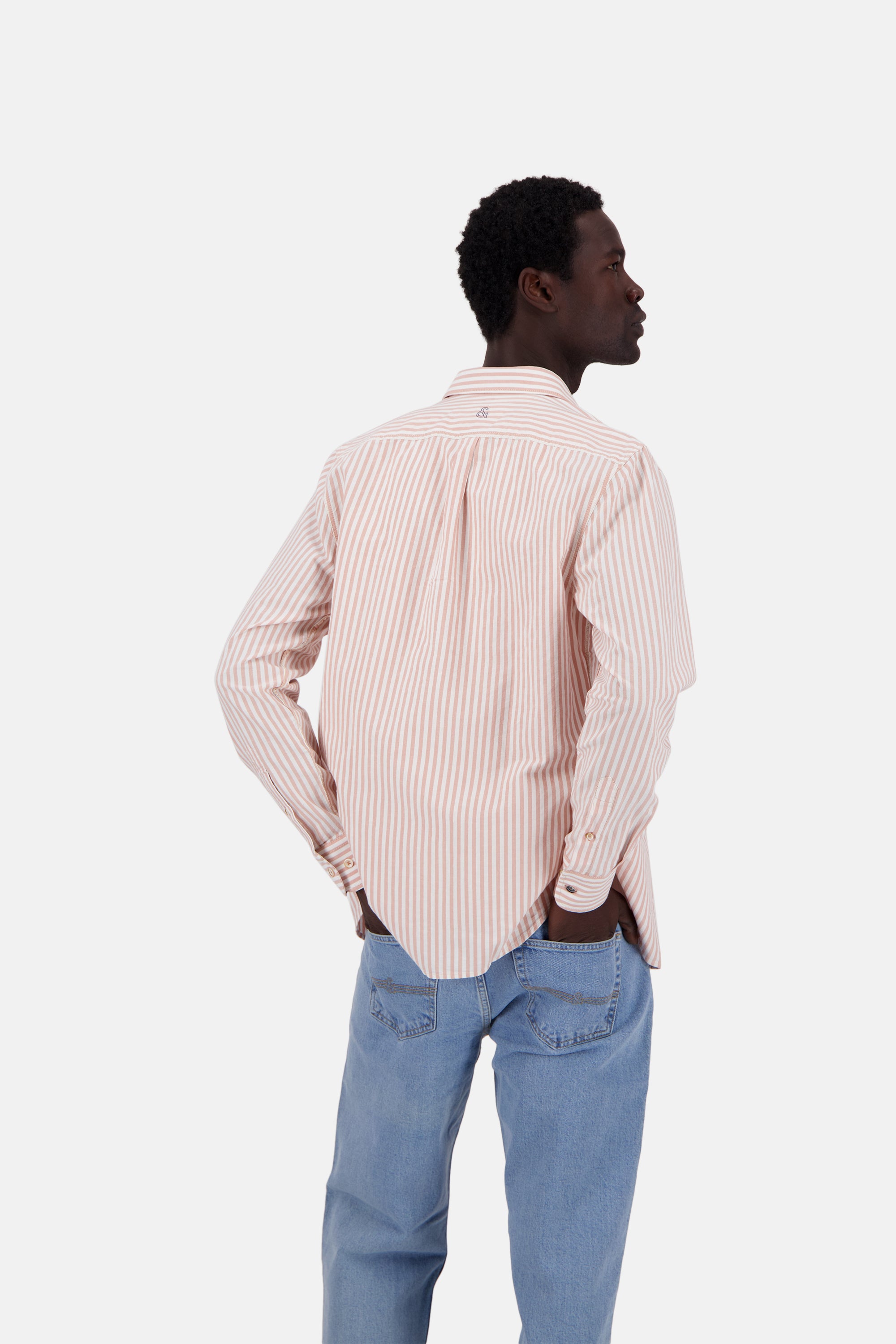 Shirt-Soft Oxford Stripes in Salmon Stripes Chemises Colours and Sons