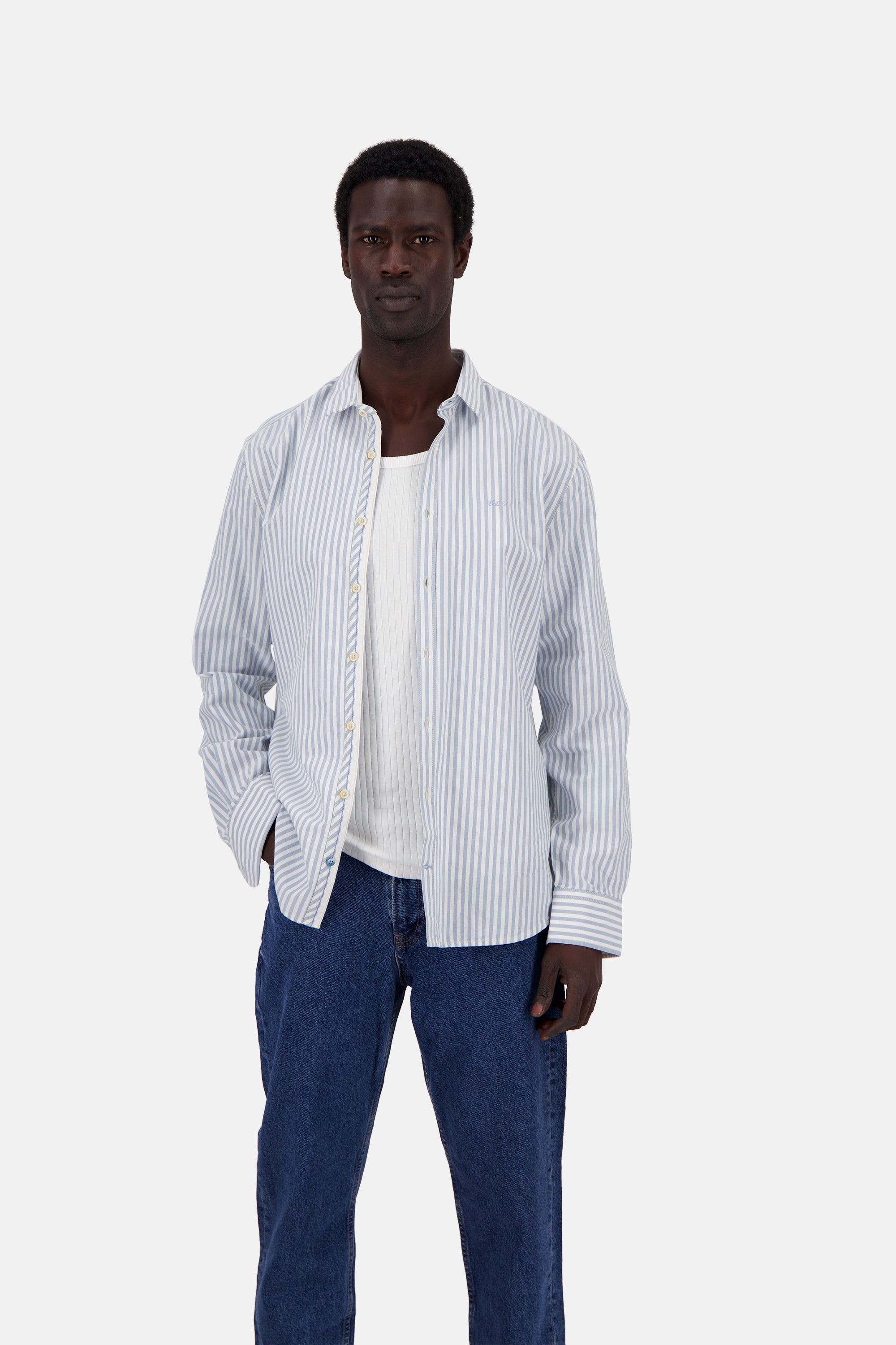 Shirt-Soft Oxford Stripes in Sky Stripes Chemises Colours and Sons