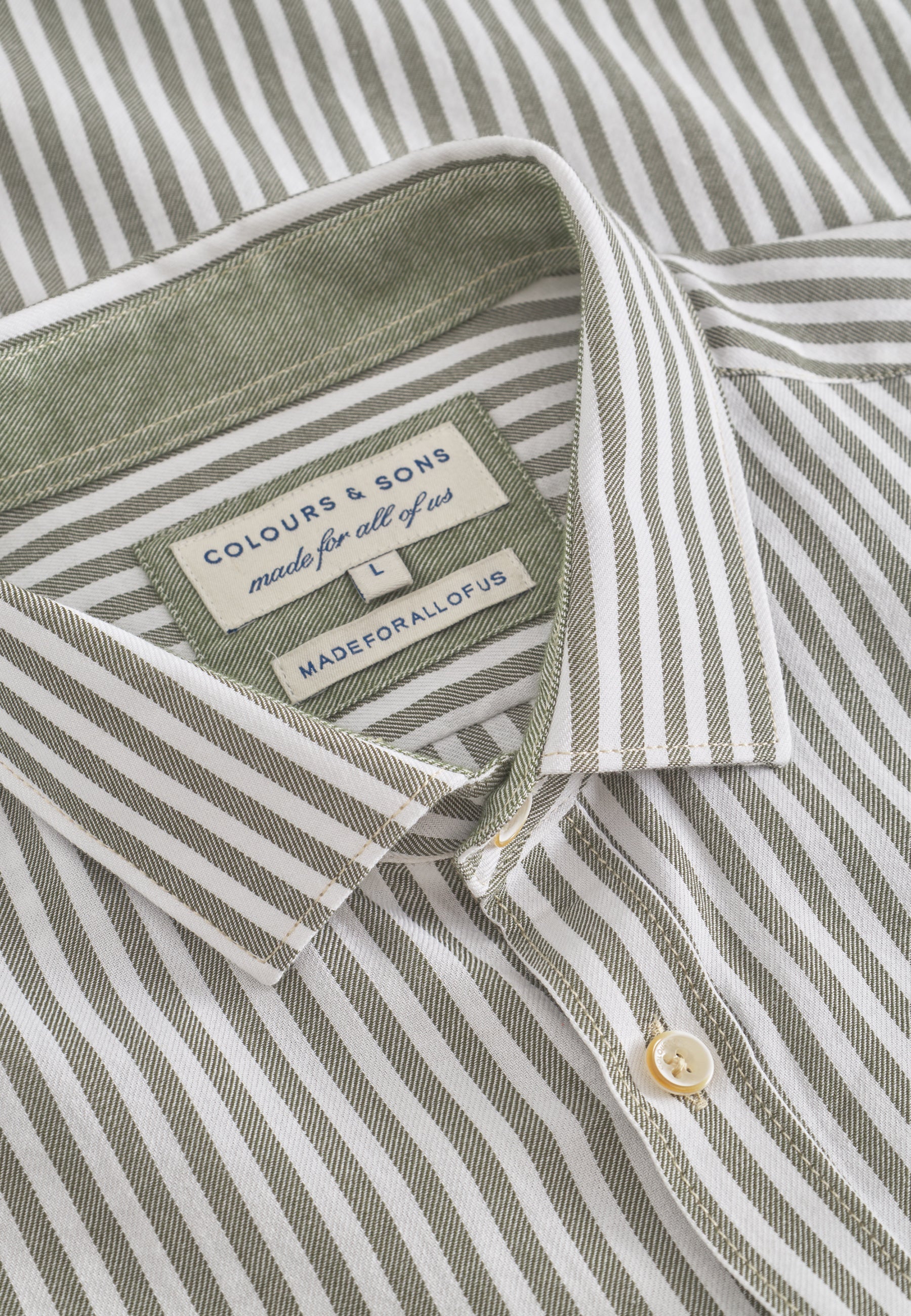 Shirt-Brushed Twill Stripes in Hunter Stripes Chemises Colours and Sons