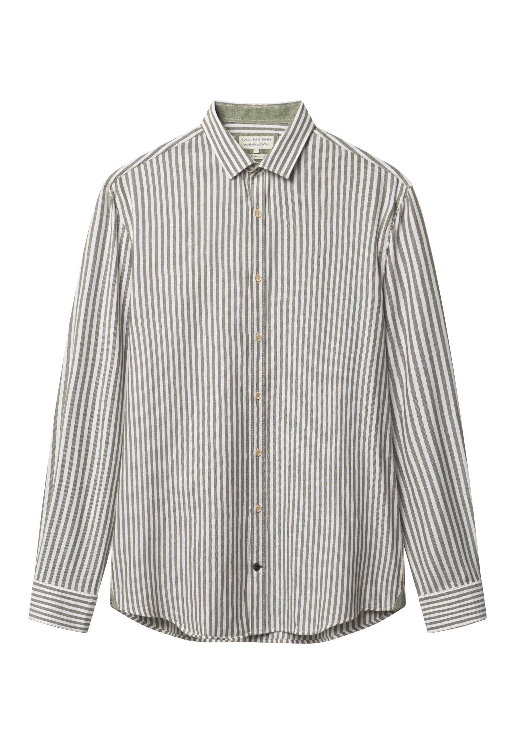 Shirt-Brushed Twill Stripes in Hunter Stripes Chemises Colours and Sons