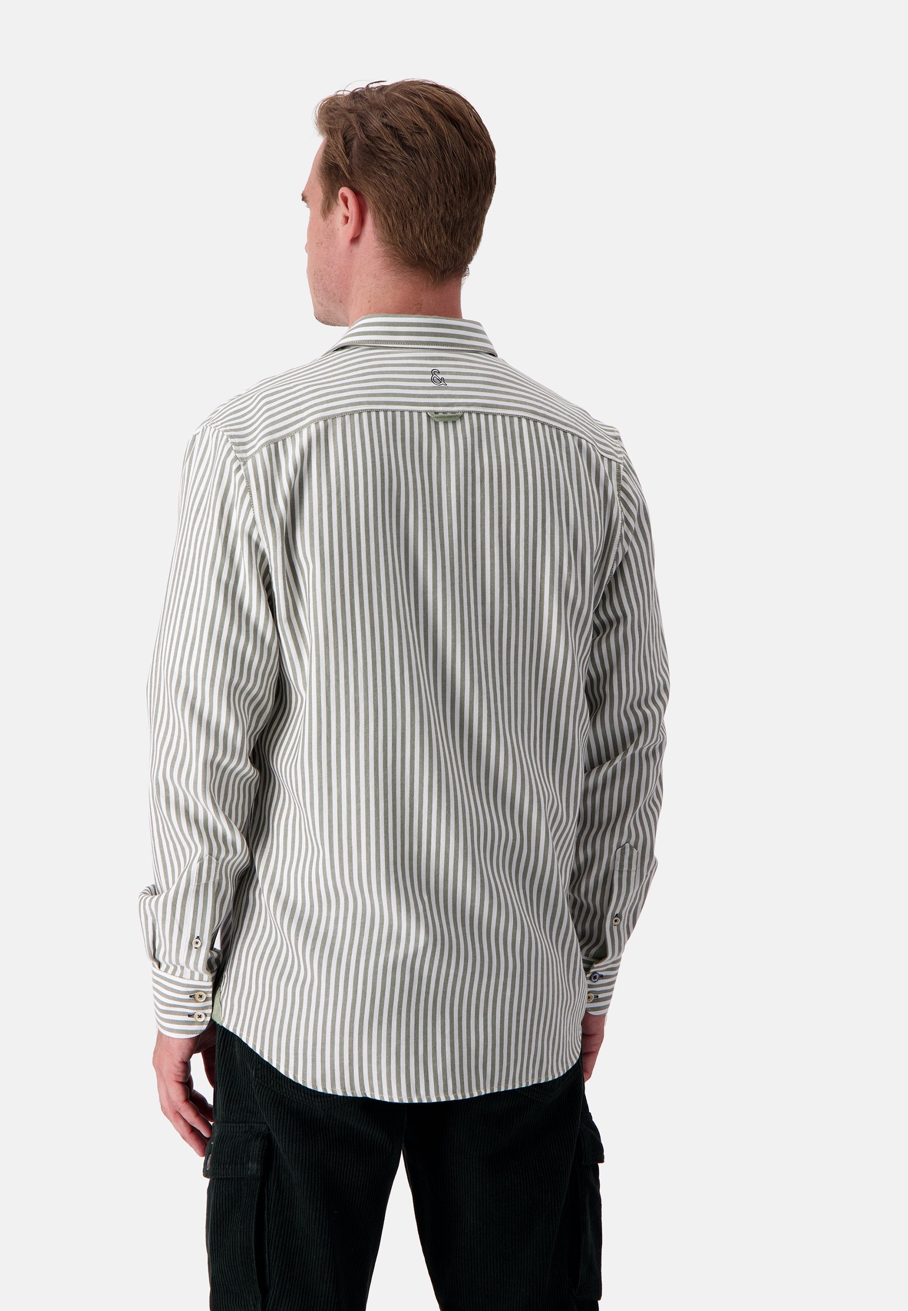 Shirt-Brushed Twill Stripes in Hunter Stripes Chemises Colours and Sons
