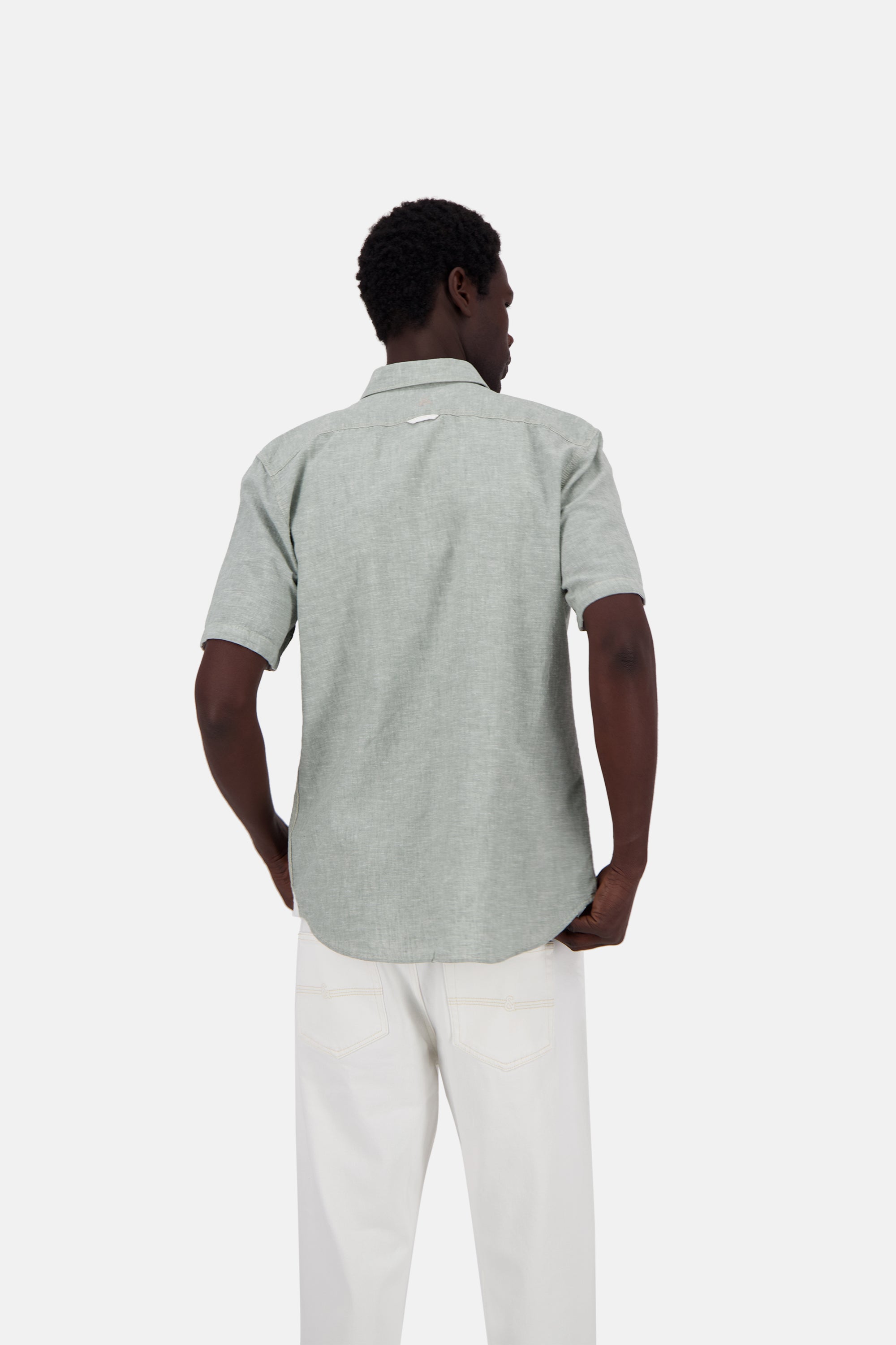 Shirt-Linen Blend Kent in Wasabi Chemises Colours and Sons
