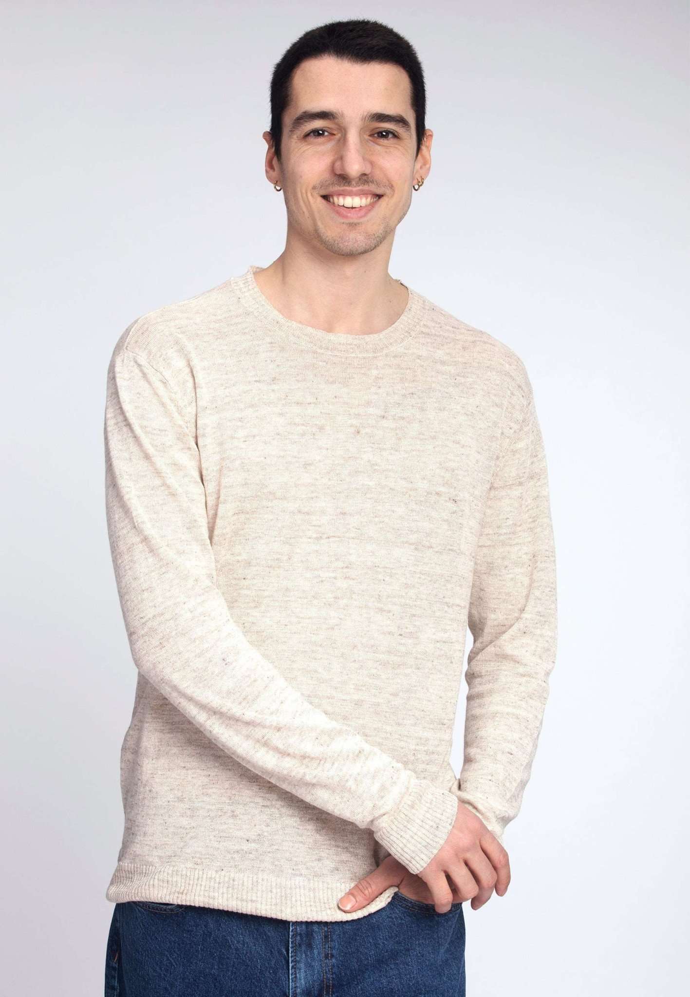 Pull Roundneck Pure Linen en Light Beige Colours and Sons