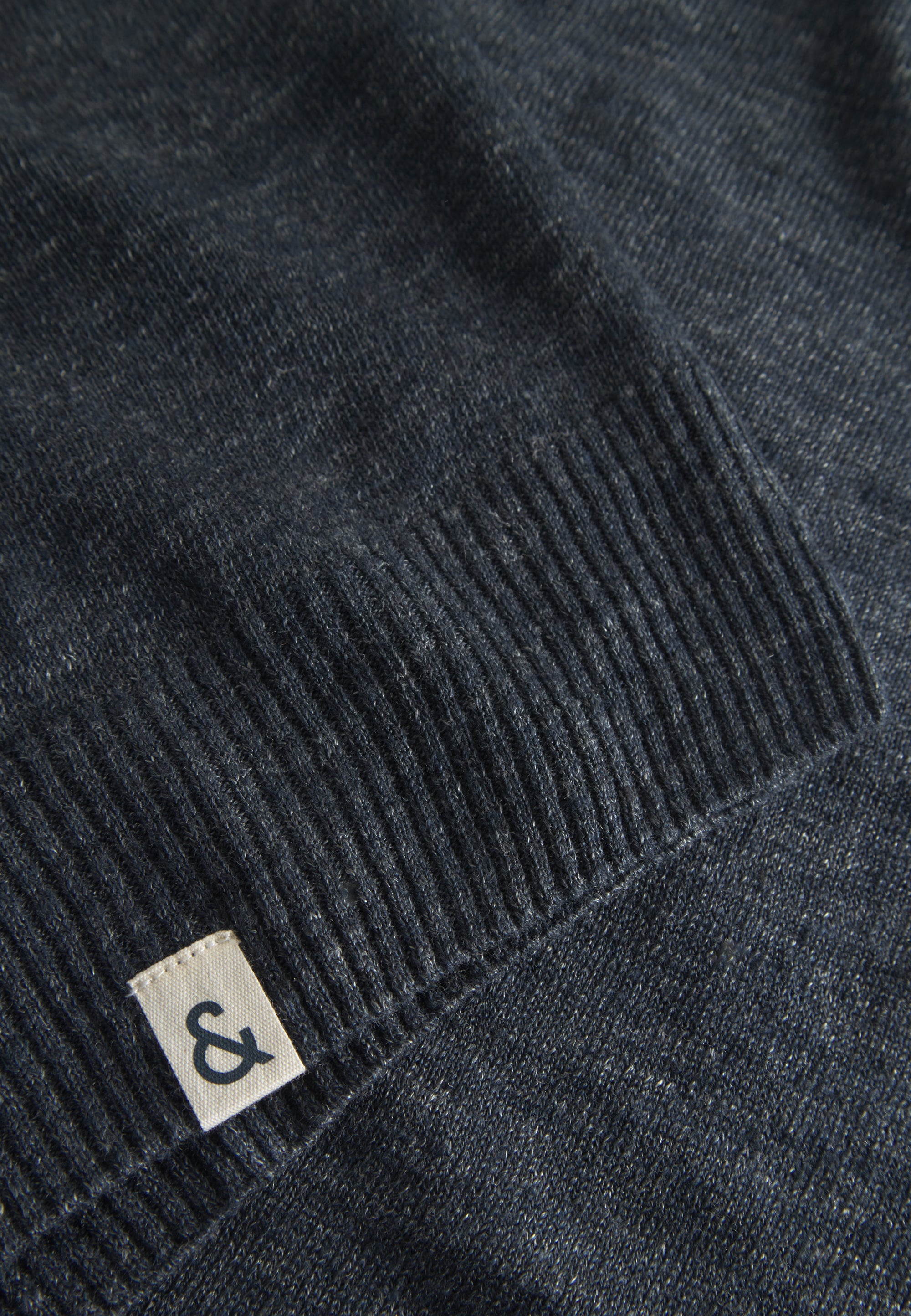 Roundneck-Linen en bleu marine Pullover Colours and Sons