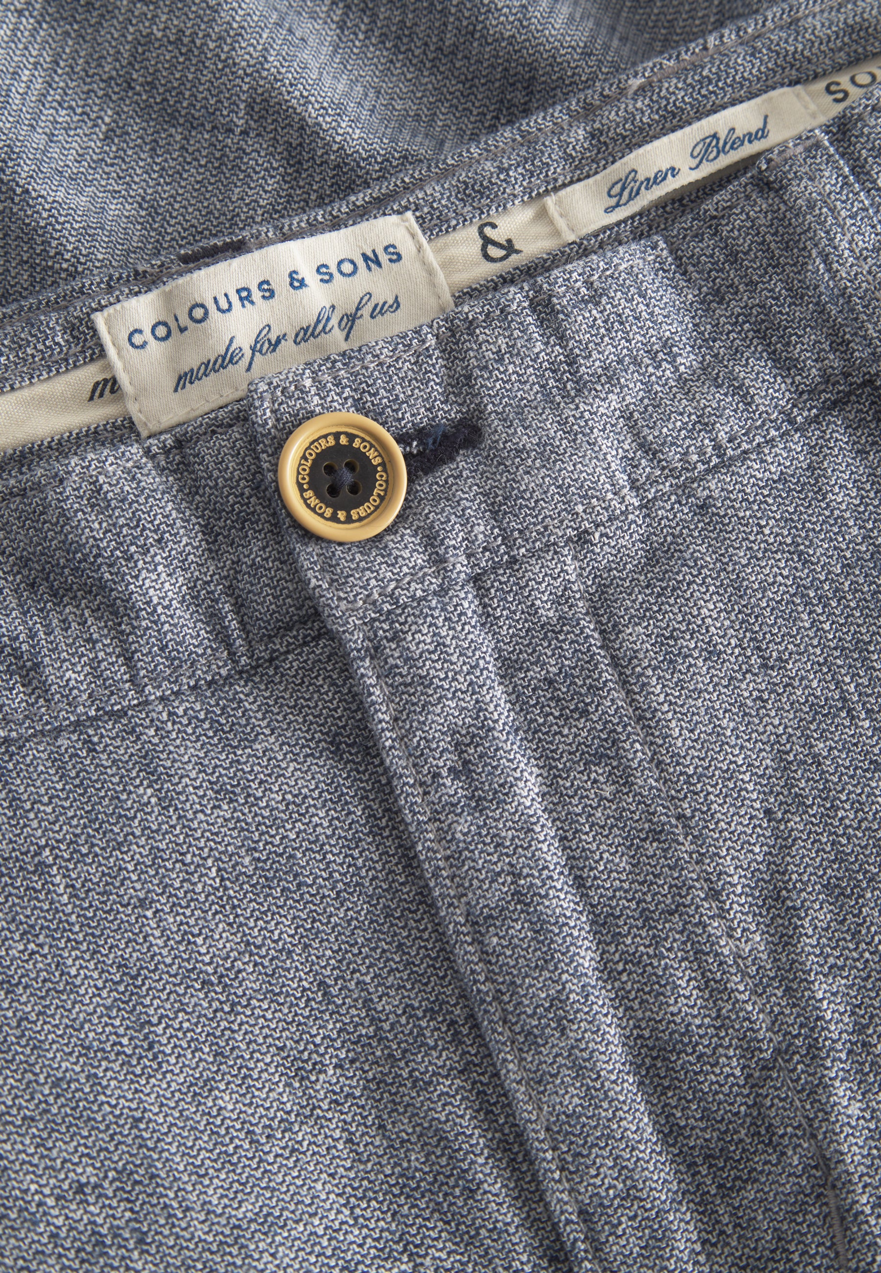 Short-Linen Blend Check in River Twill Shorts Colours and Sons