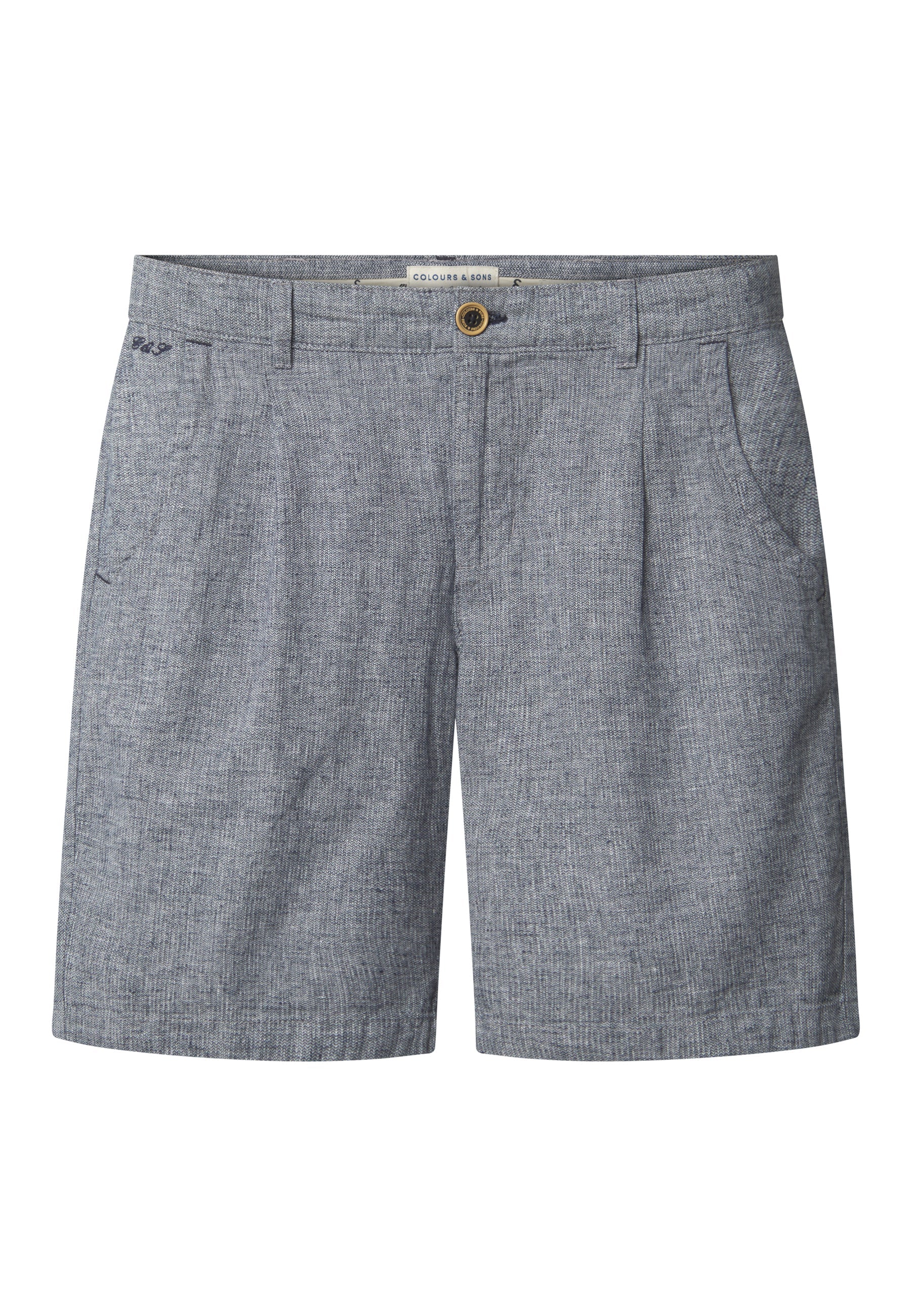 Short-Linen Blend Check in River Twill Shorts Colours and Sons