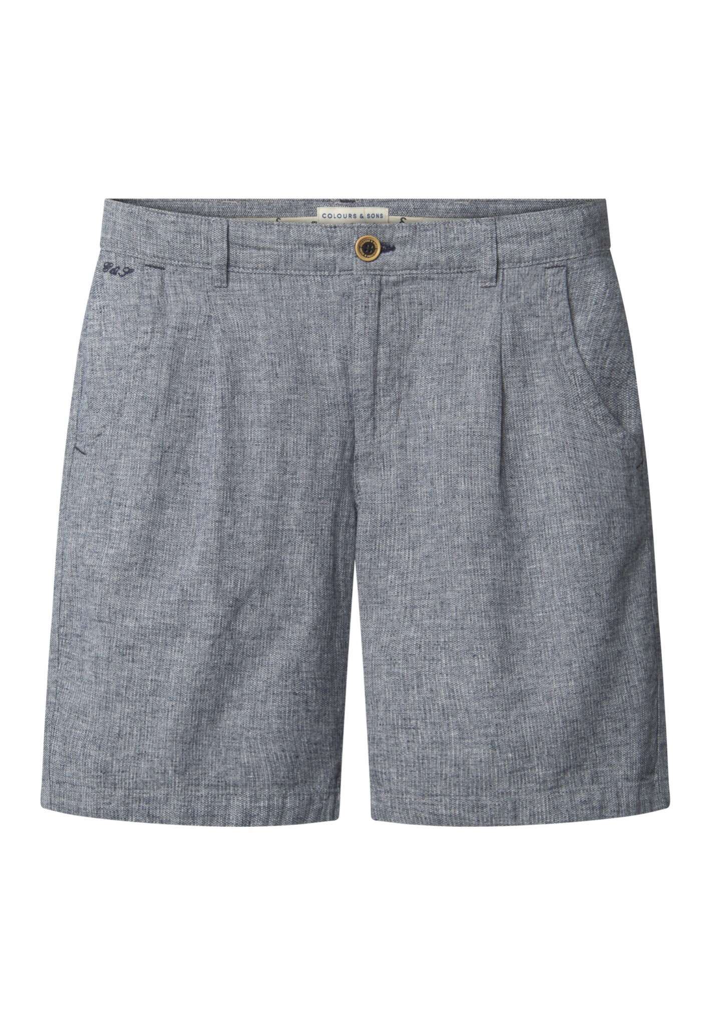 Short-Linen Blend Check in River Twill Shorts Colours and Sons