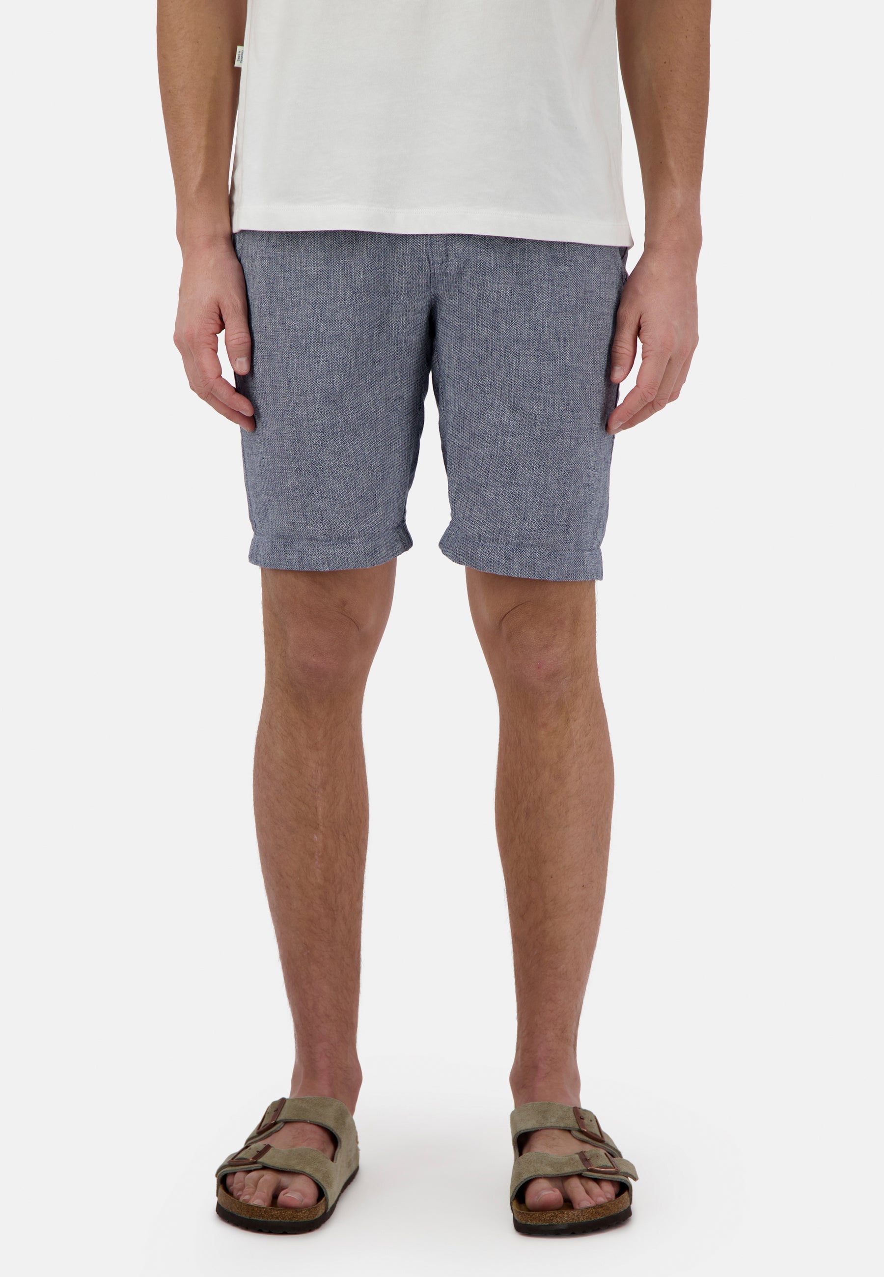 Short-Linen Blend Check in River Twill Shorts Colours and Sons