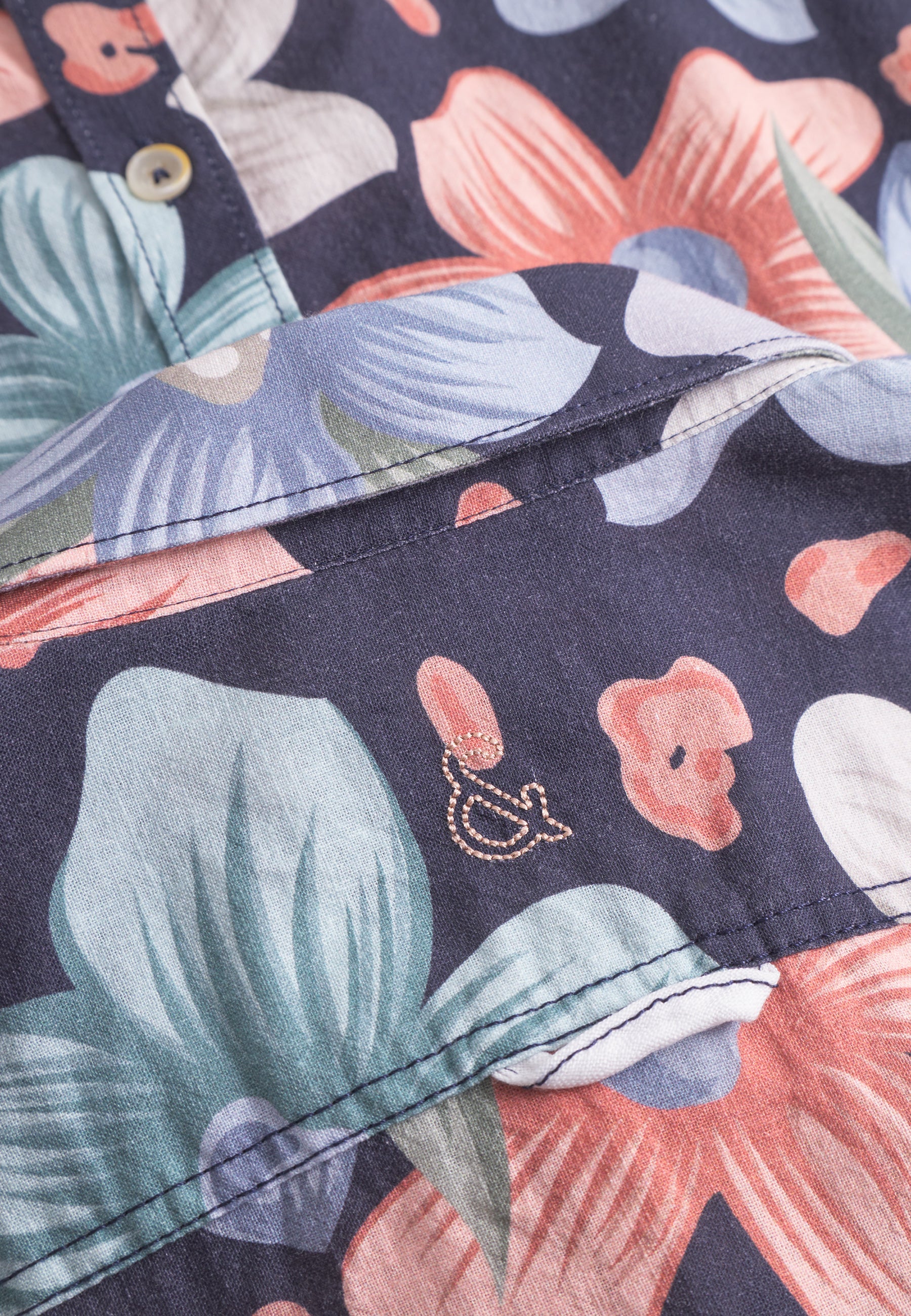 Shirt-Printed in Navy Flowers Chemises Colours and Sons