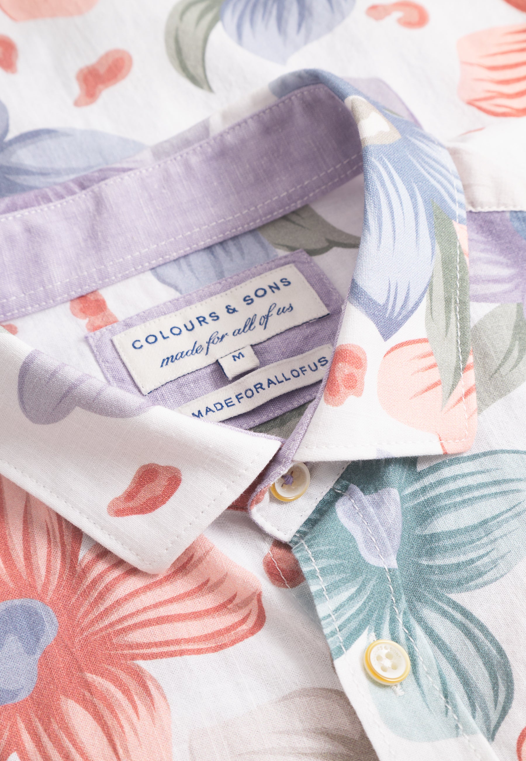 Shirt-Printed in White Flowers Chemises Colours and Sons