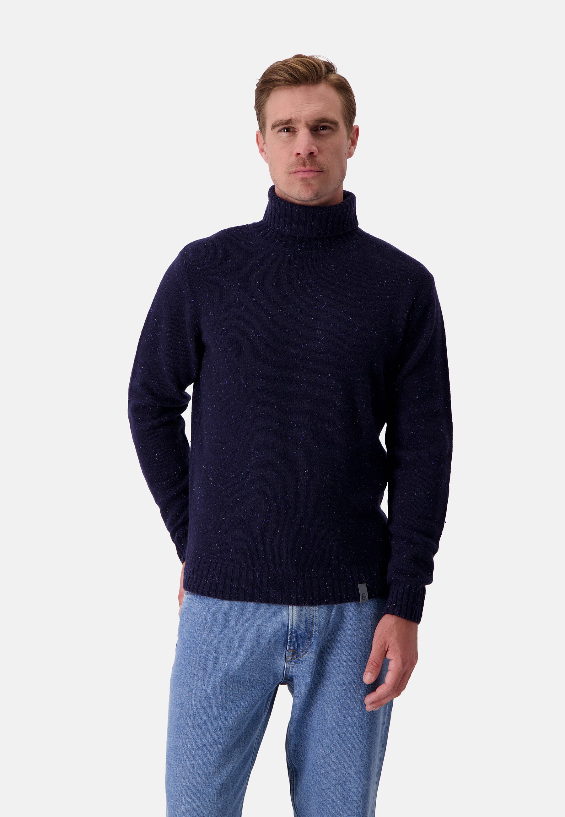 Pull à col ras du cou Donegal en bleu marine Colours and Sons